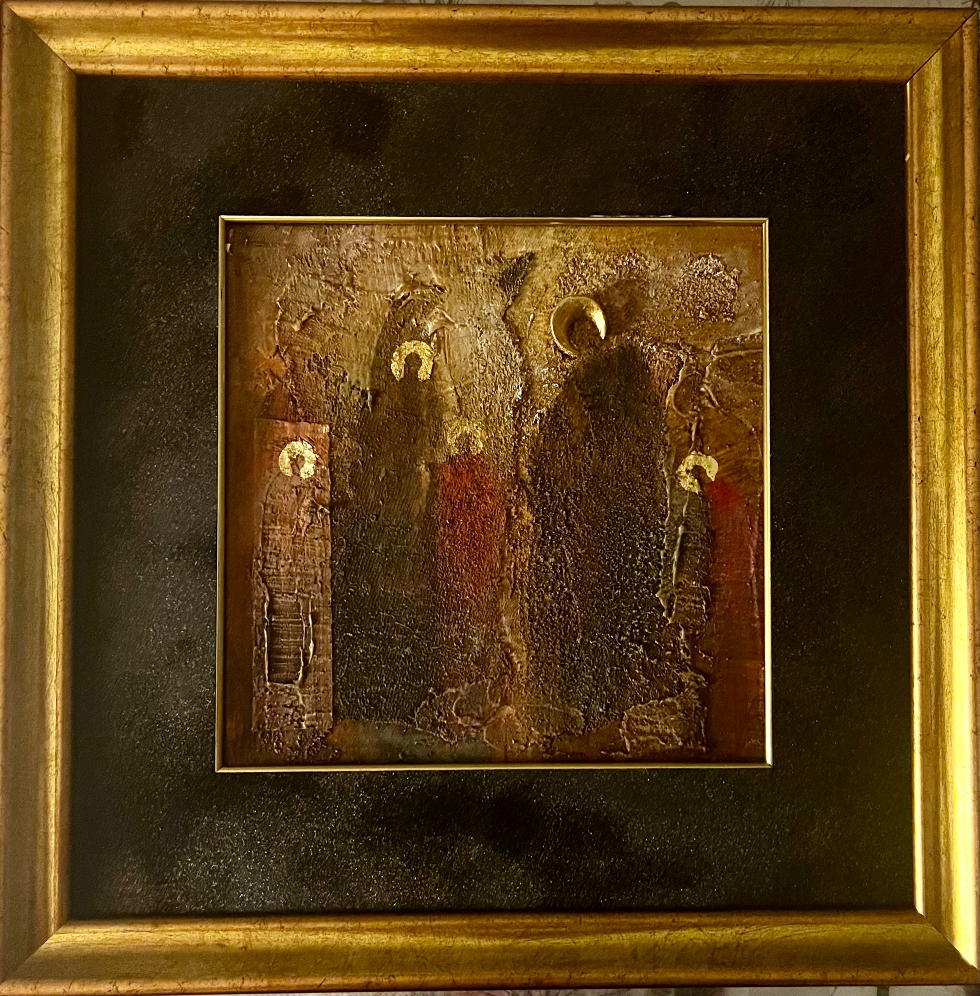 MAŁGORZATA DAWIDIUK 'Ikona Światło VI', 2025, technika własna, płótno, 20x20cm