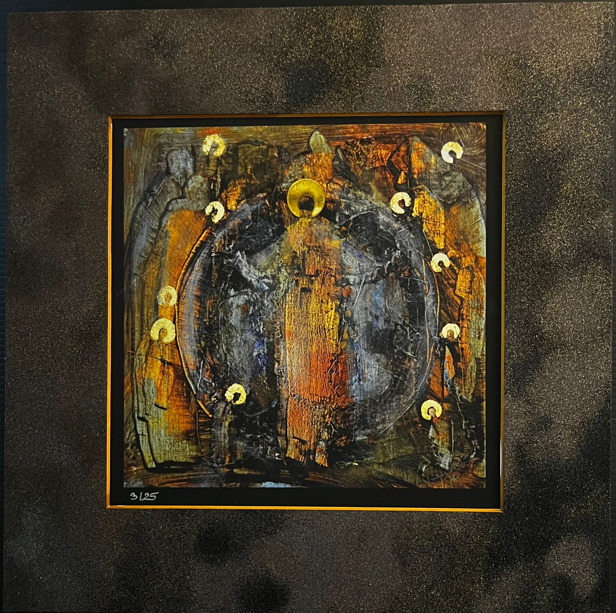 MAŁGORZATA DAWIDIUK 'Ikona Światło E', inkografia, papier, 20x20cm