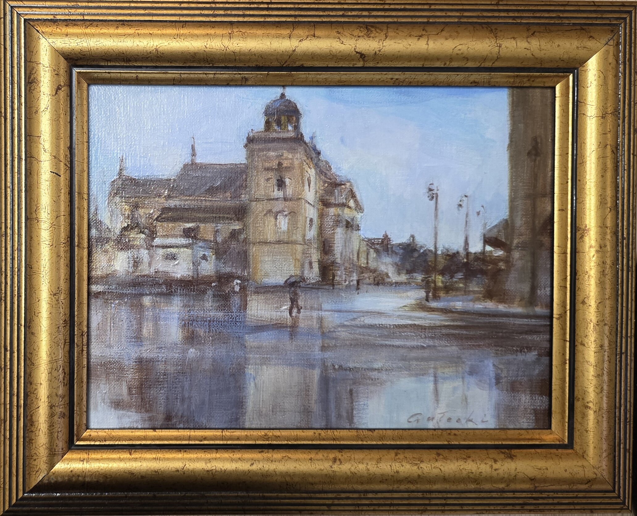RAJMUND GAŁECKI 'Warszawa Kościół Św. Anny' akryl, płótno, 18x24cm