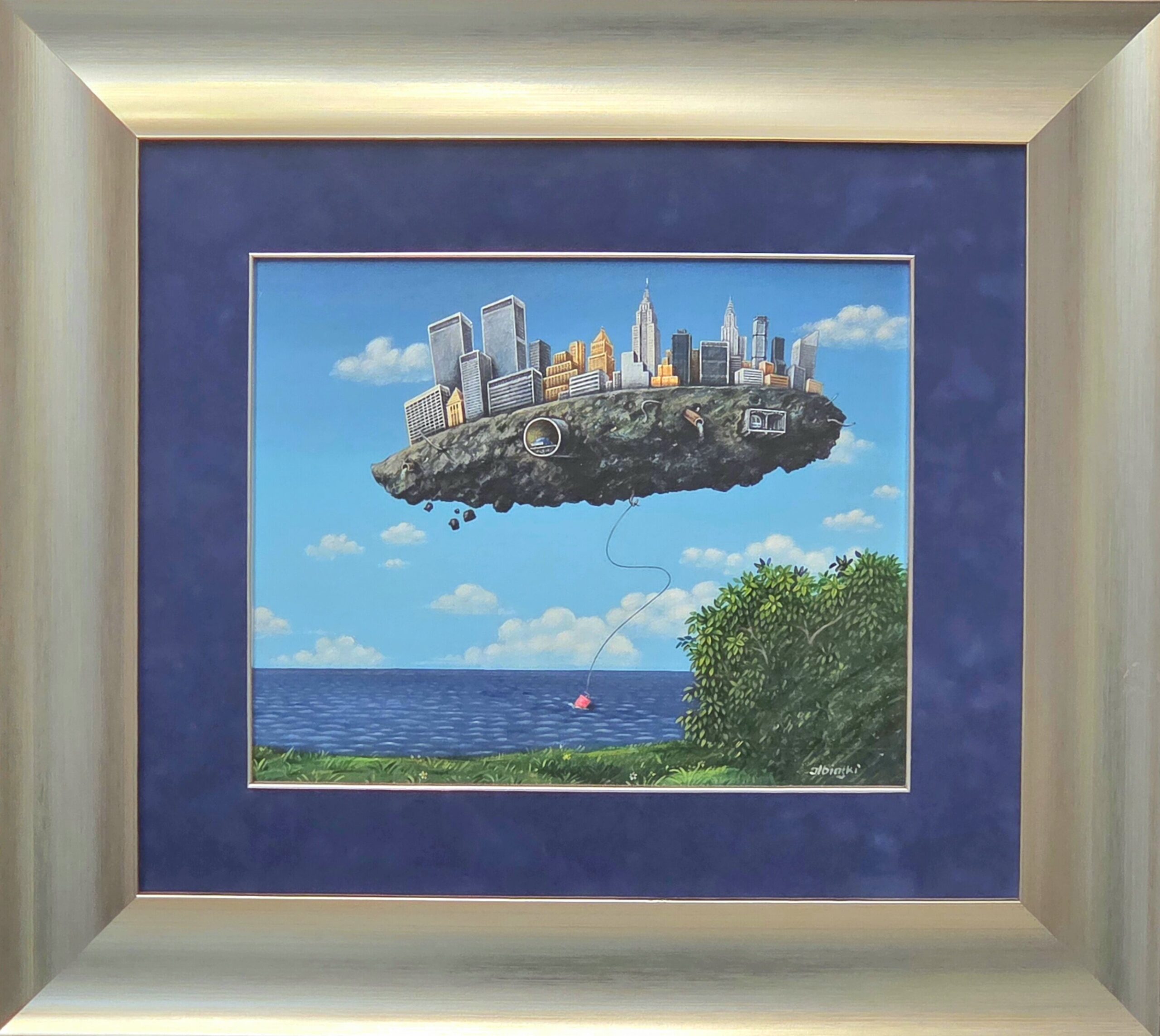 RAFAŁ OLBIŃSKI 'The New York Magazine' olej, akryl, płótno, 29x36cm - katalogowany