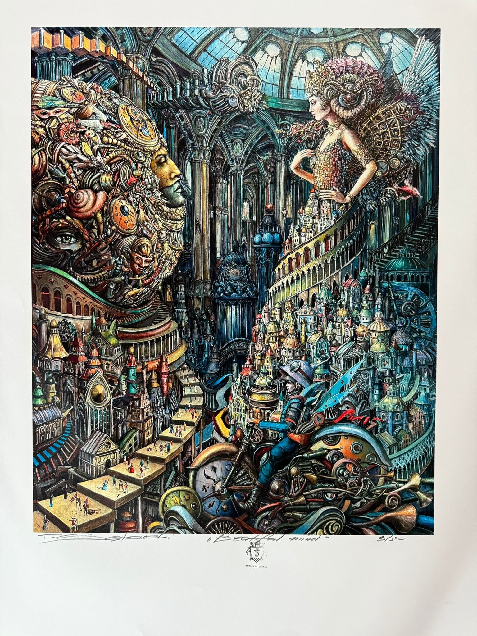 TOMASZ SĘTOWSKI 'Beautiful mind' inkografia, papier 70x50cm