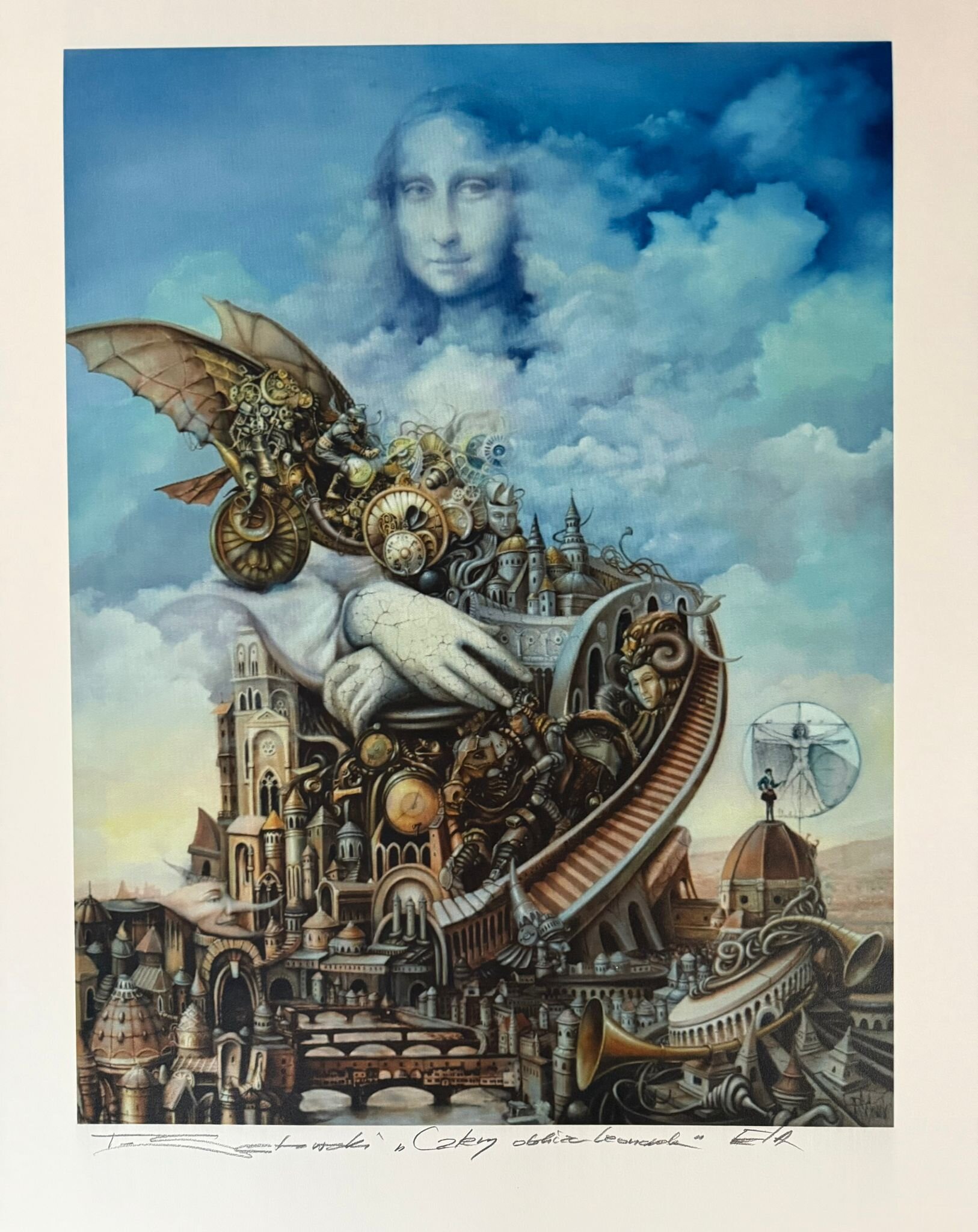 TOMASZ SĘTOWSKI 'Cztery oblicze Leonarda' inkografia, papier 70x50cm