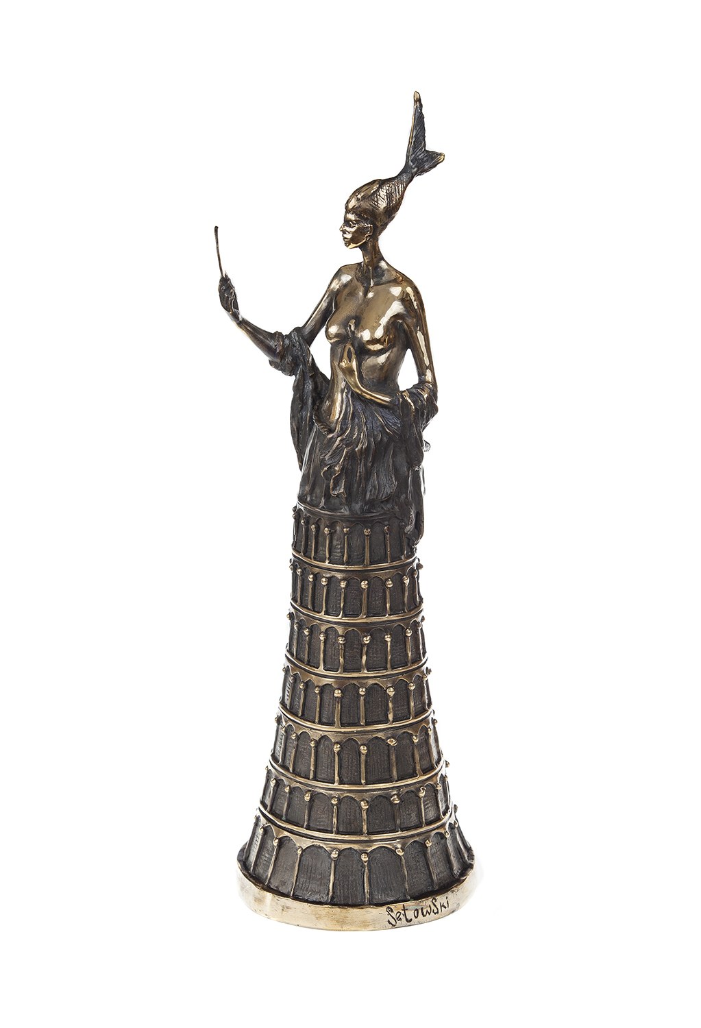 TOMASZ SĘTOWSKI 'Zwierciadło' brąz, 42cm