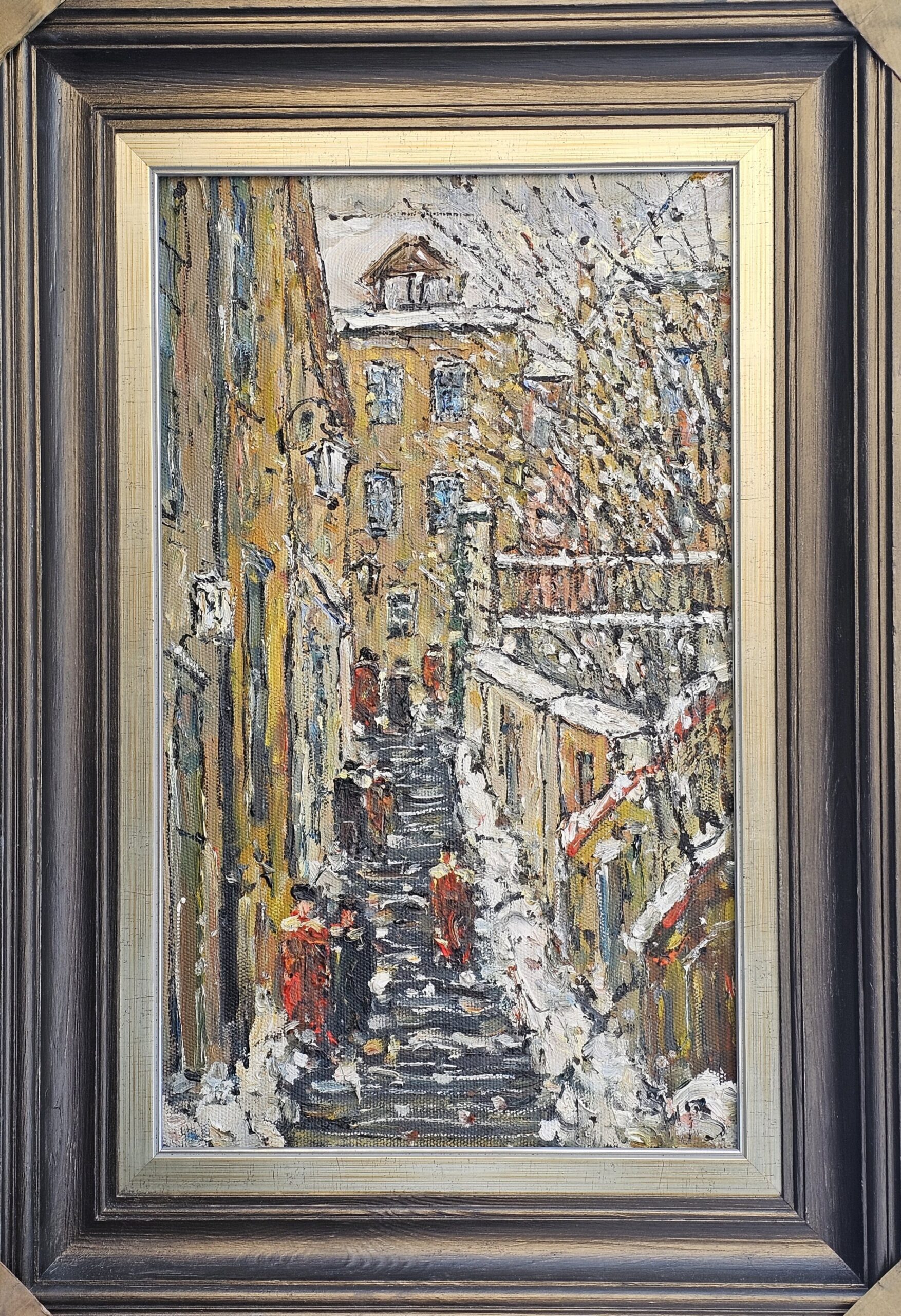 H. ZBIGNIEW WOLFF 'Warszawa Stare Miasto Kamienne Schodki', olej, płótno, 55x33cm