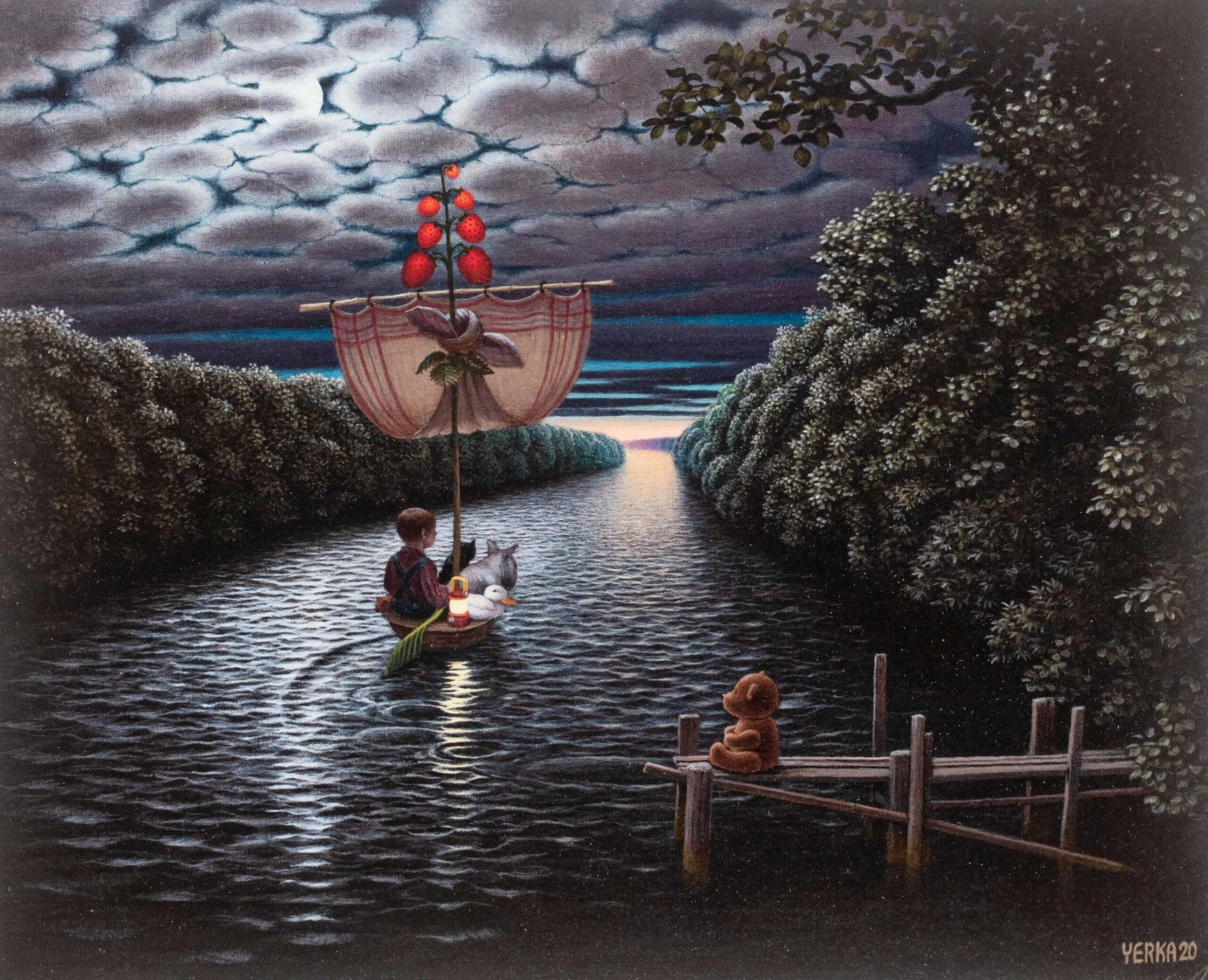 JACEK YERKA 'Pożegnanie', 2020, akryl, płótno, 50x61cm