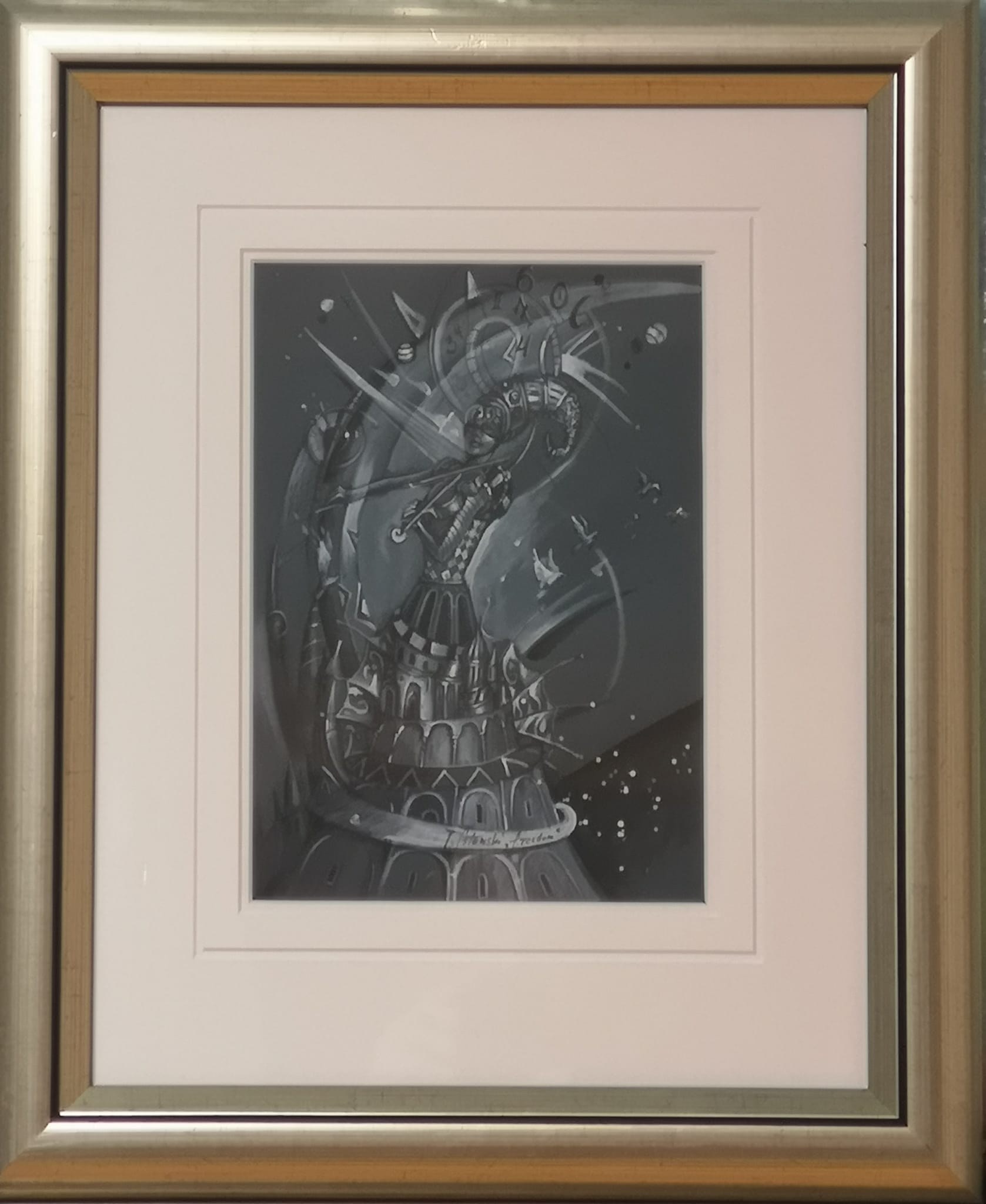 TOMASZ SĘTOWSKI 'Freedom' akwarela, piórko, karton, 20x30cm - obrazek 2