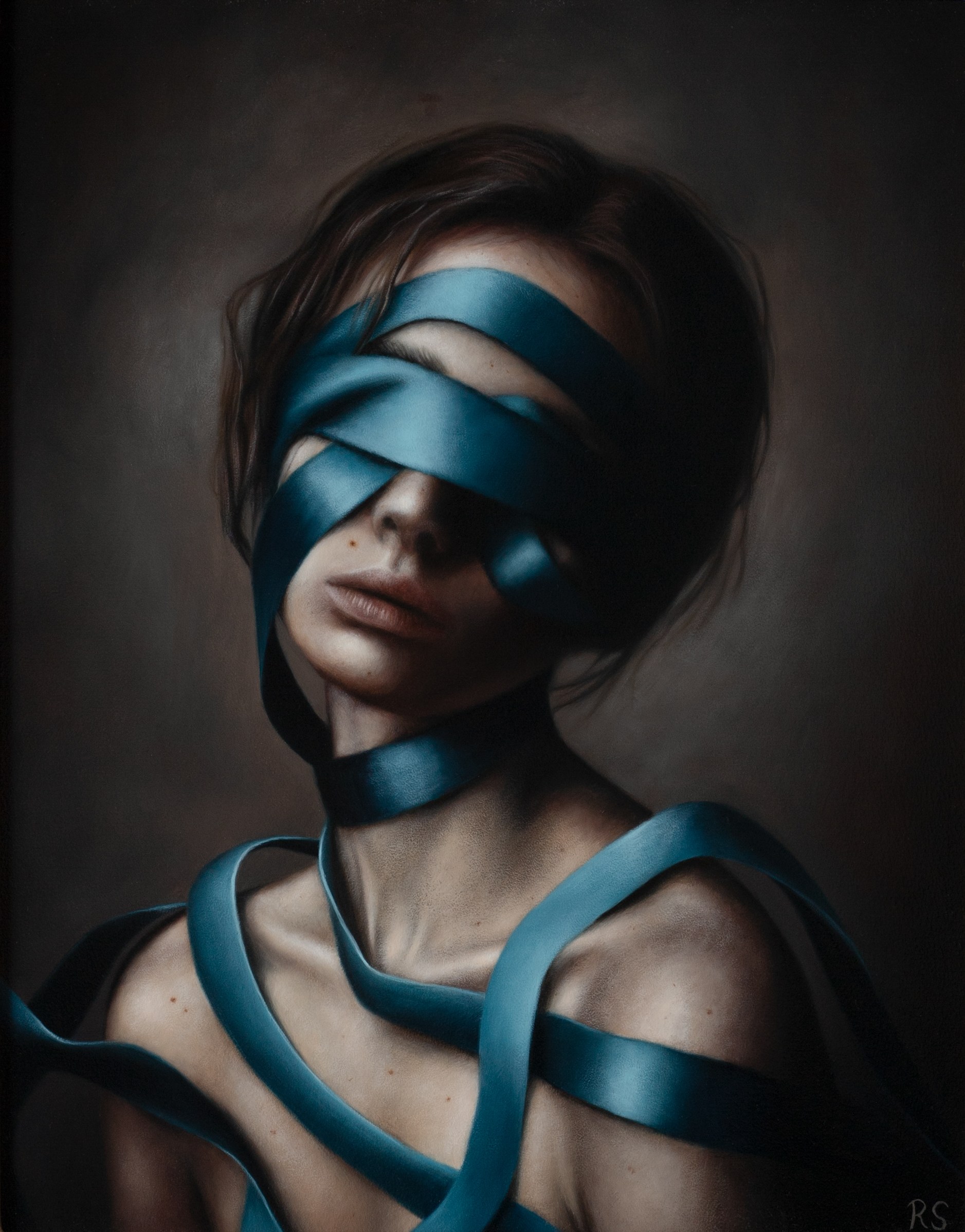 RAFAŁ STANULA, 'Malou', olej na panelu, 38x30cm