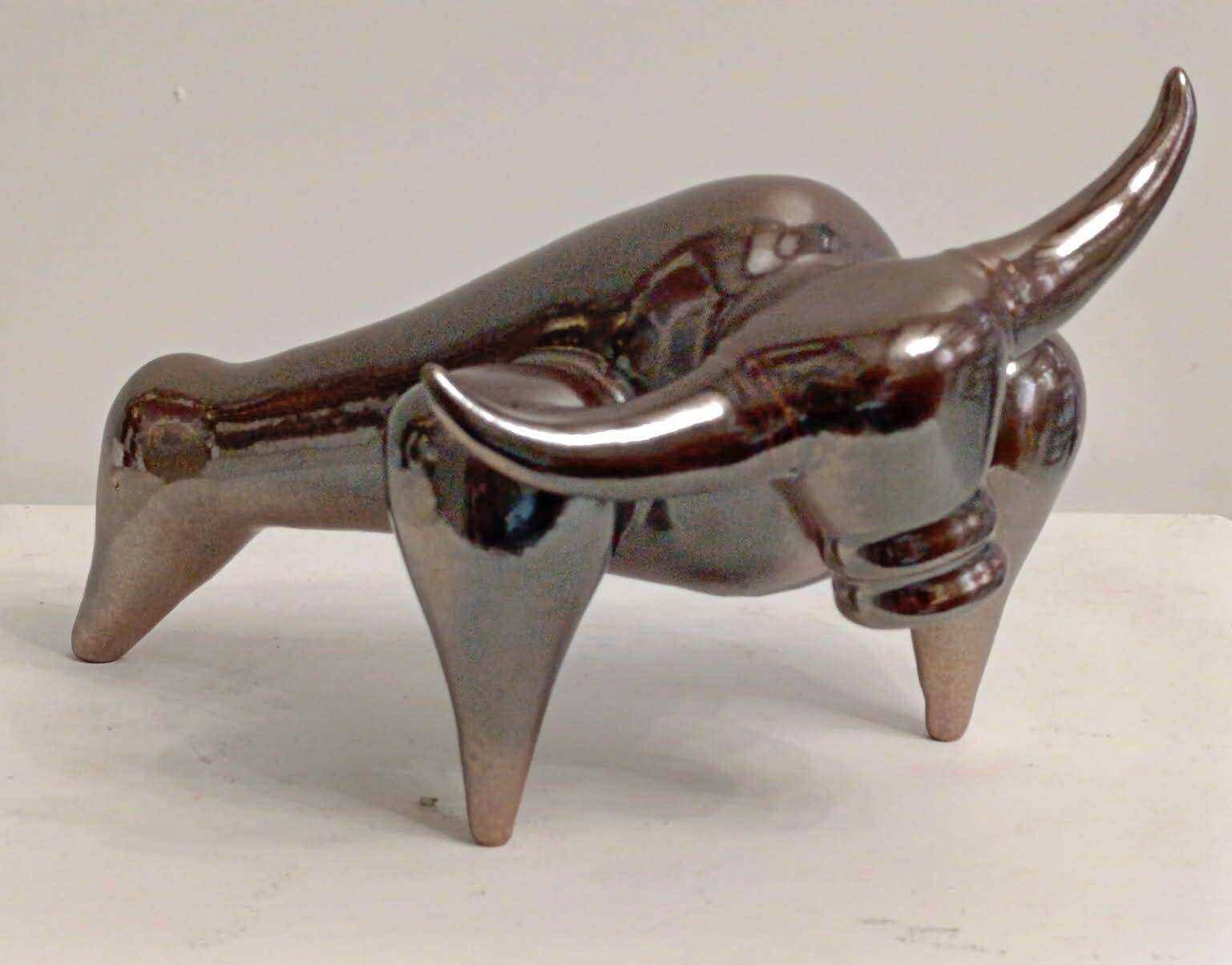 SERGIEJ ŻULAWLOW 'Byk', ceramika, 24x16x12cm