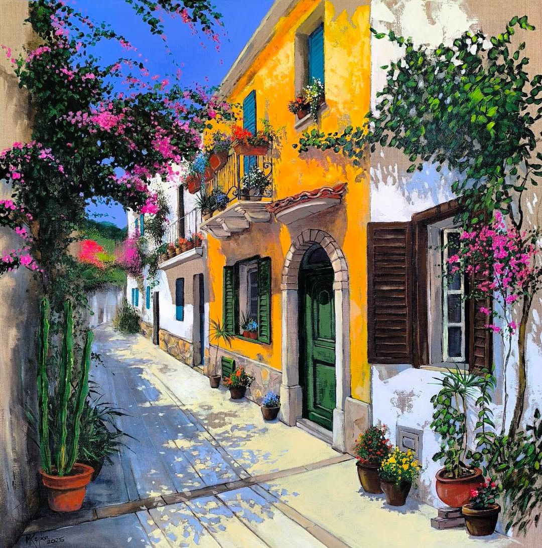 MAGDALENA KĘPKA, 'Gorące południe', akryl, olej, płótno, 90x90cm