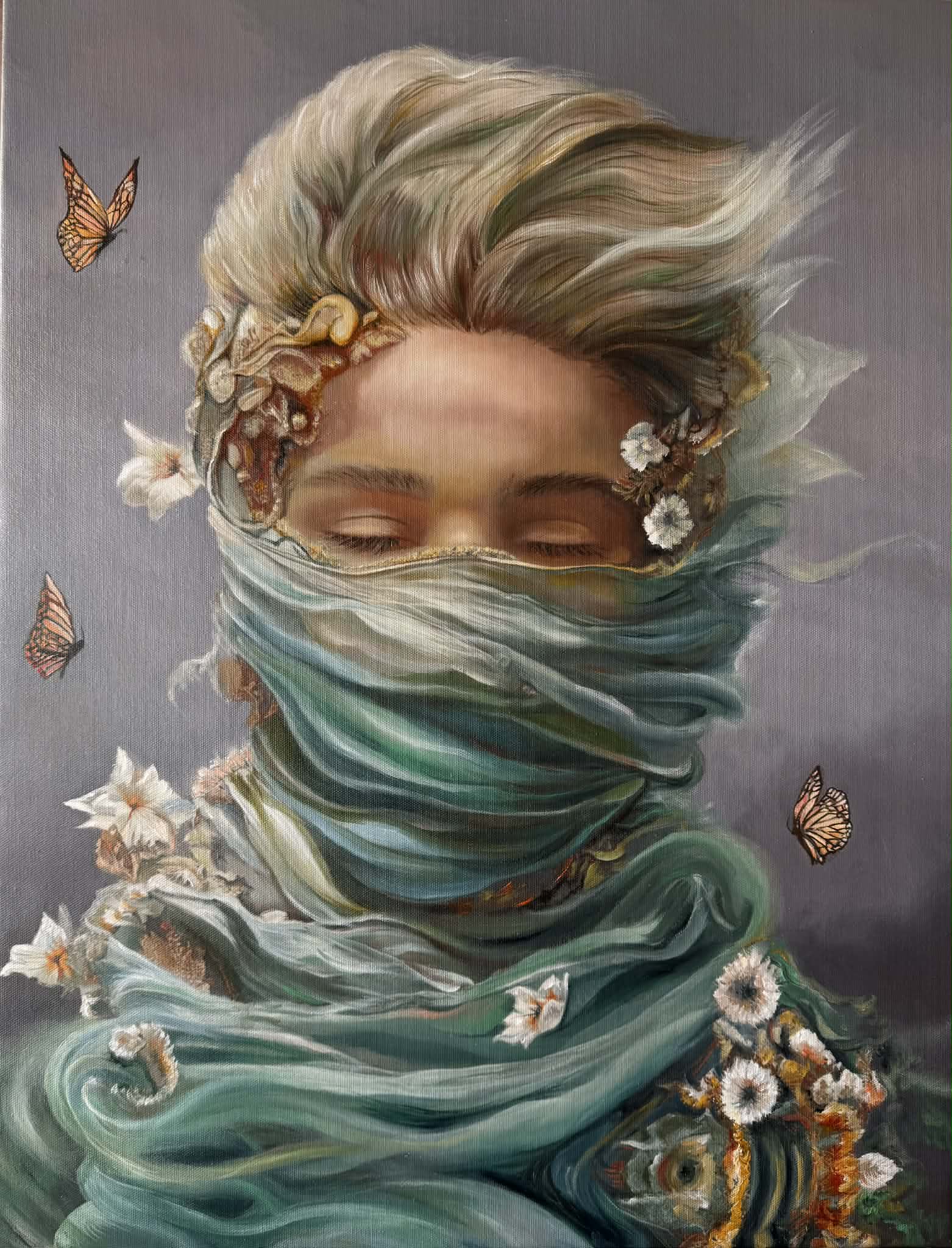 ANDRZEJ SAJEWSKI 'Bez tytułu', olej, płyta 60x50cm