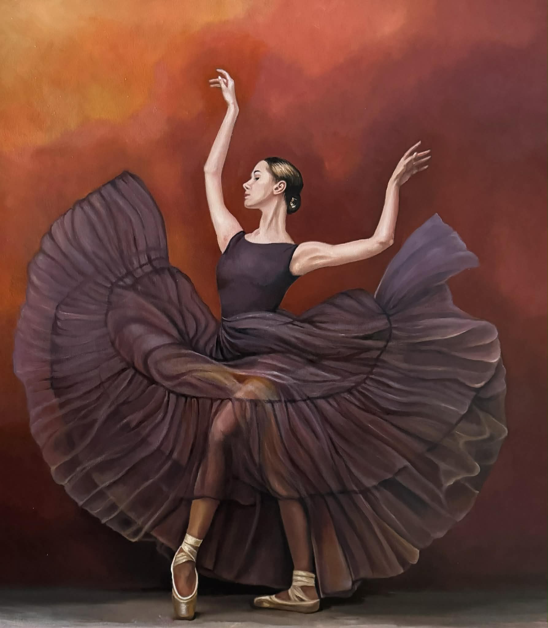 ANDRZEJ SAJEWSKI 'Dance', olej, płyta 70x80cm