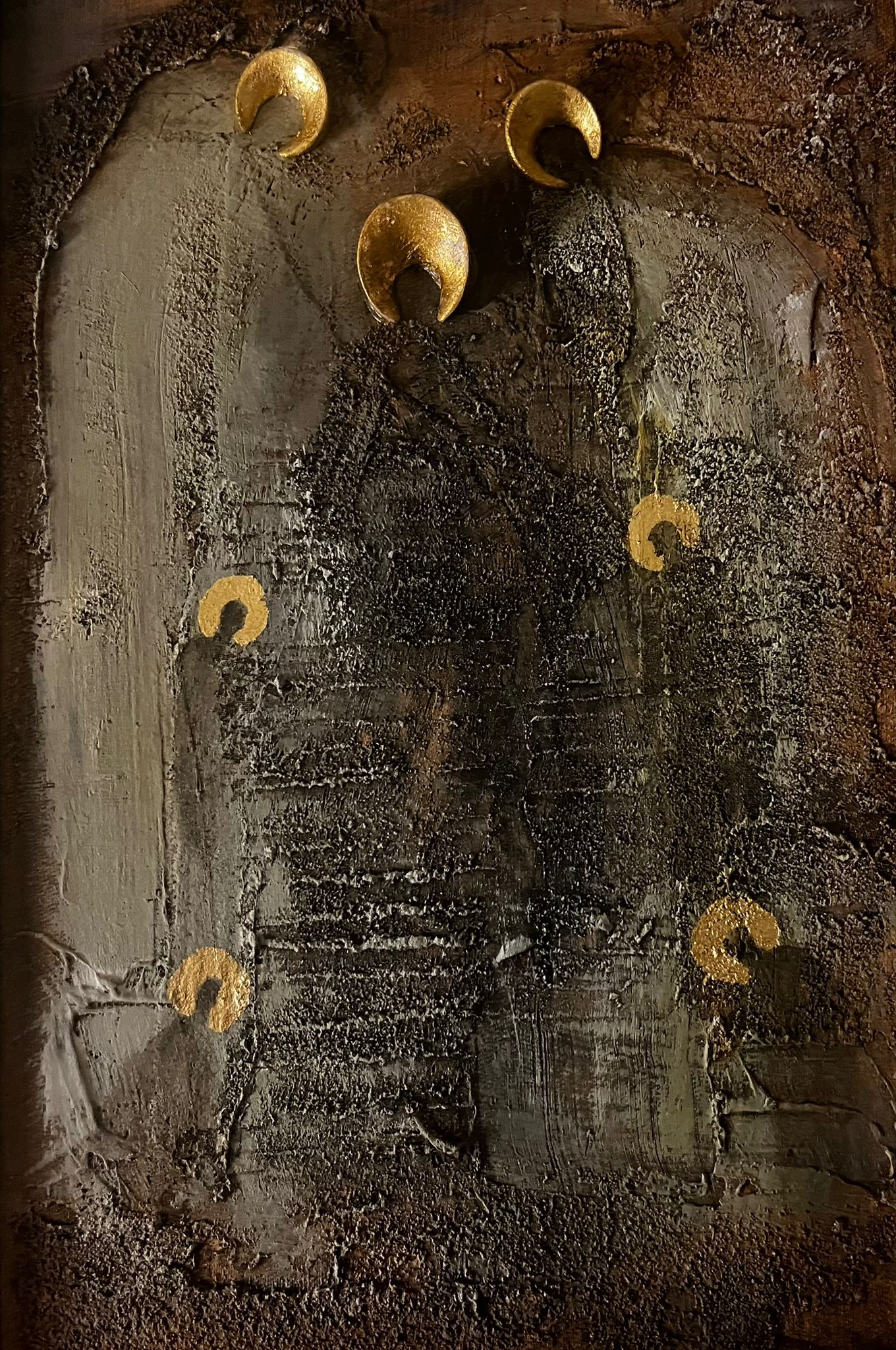 MAŁGORZATA DAWIDIUK 'Ikona Światło XVI', 2025, technika własna, płótno, 30x20cm