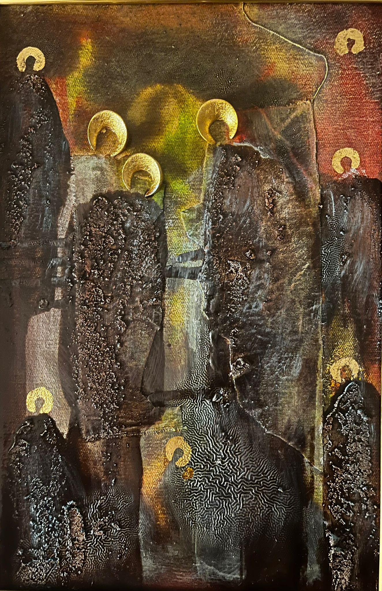 MAŁGORZATA DAWIDIUK 'Ikona Światło XVIII', 2025, technika własna, płótno, 30x20cm