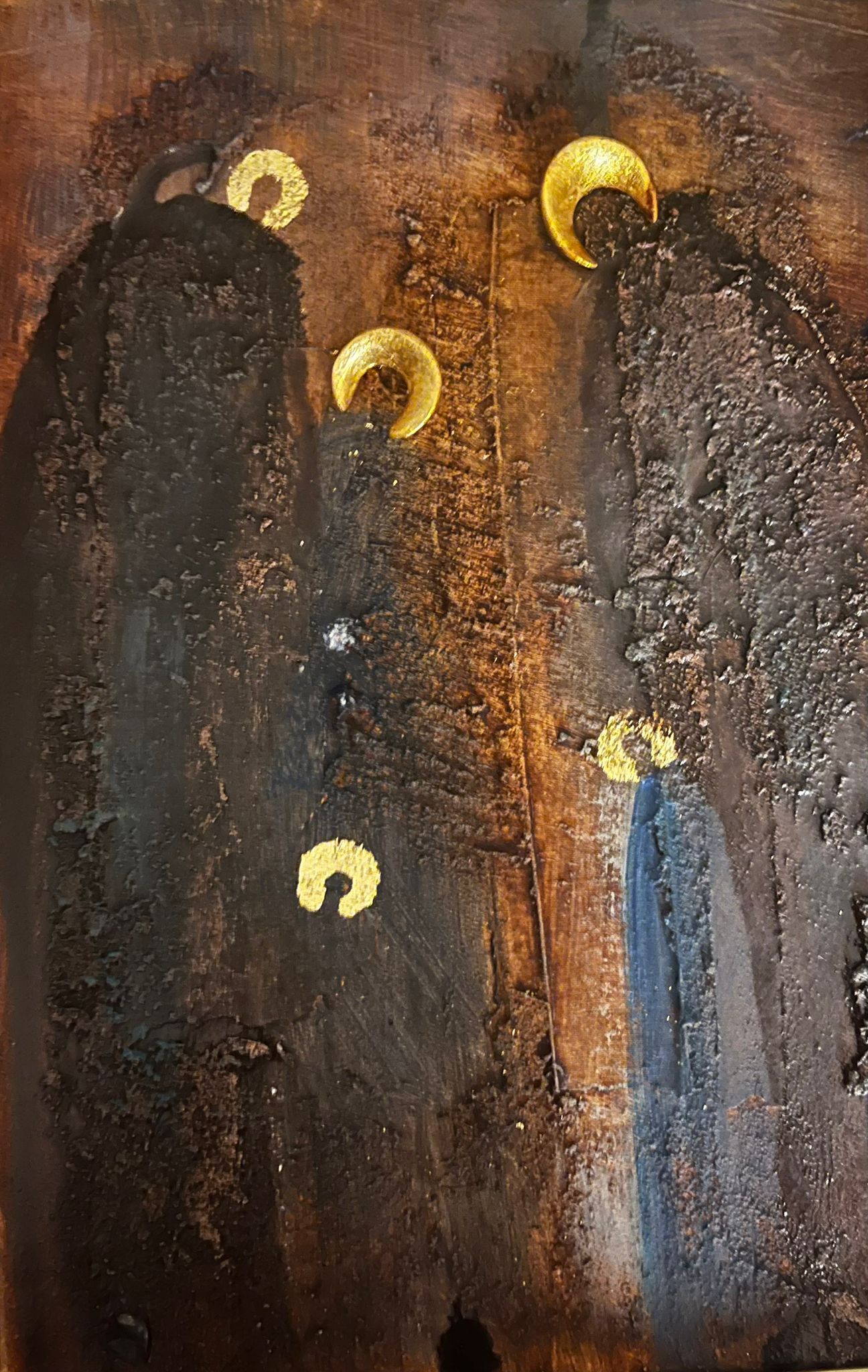 MAŁGORZATA DAWIDIUK 'Ikona Światło XVII', 2025, technika własna, płótno, 30x20cm