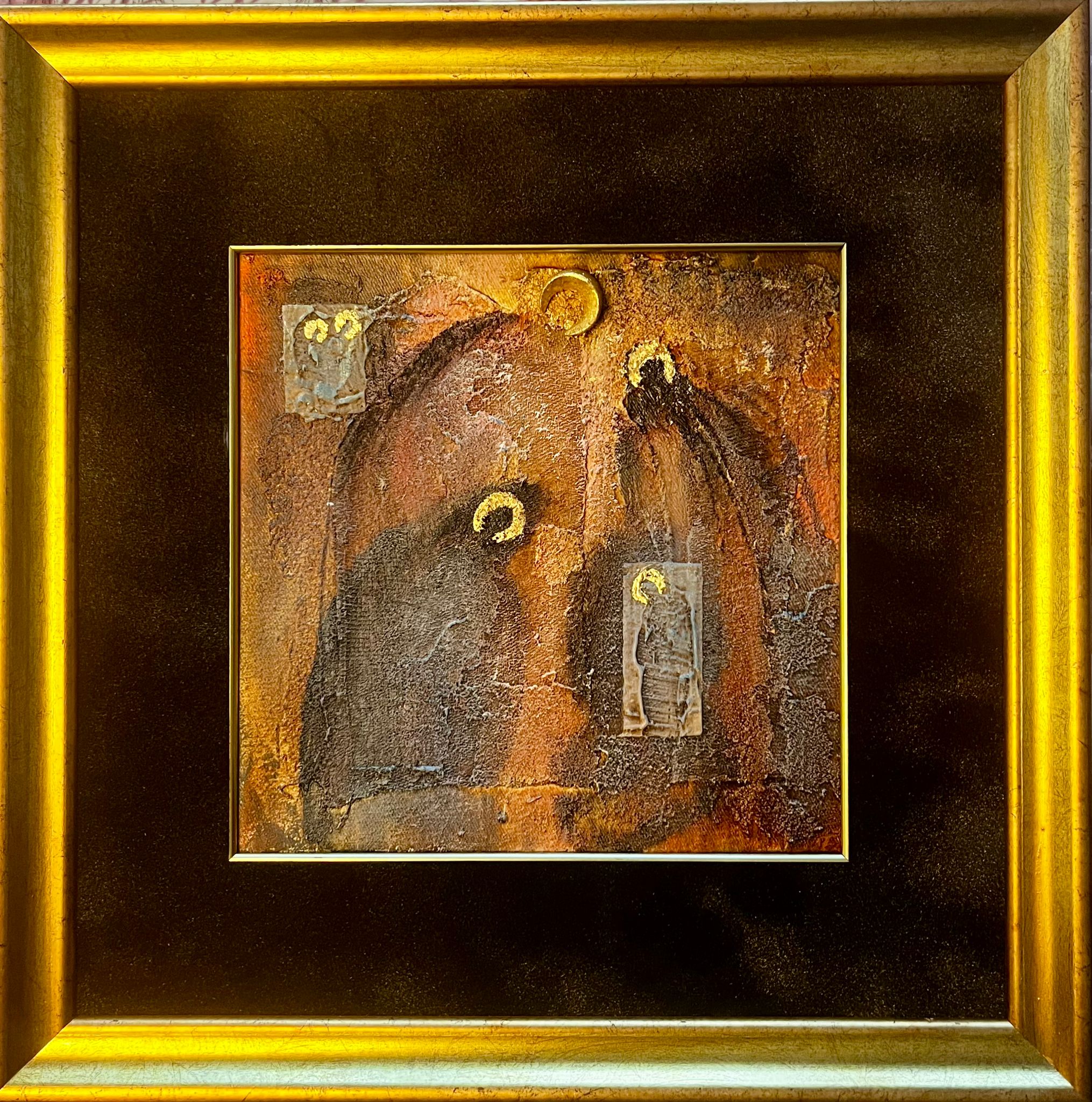 MAŁGORZATA DAWIDIUK 'Ikona Światło XIII', 2025, technika własna, płótno, 20x20cm