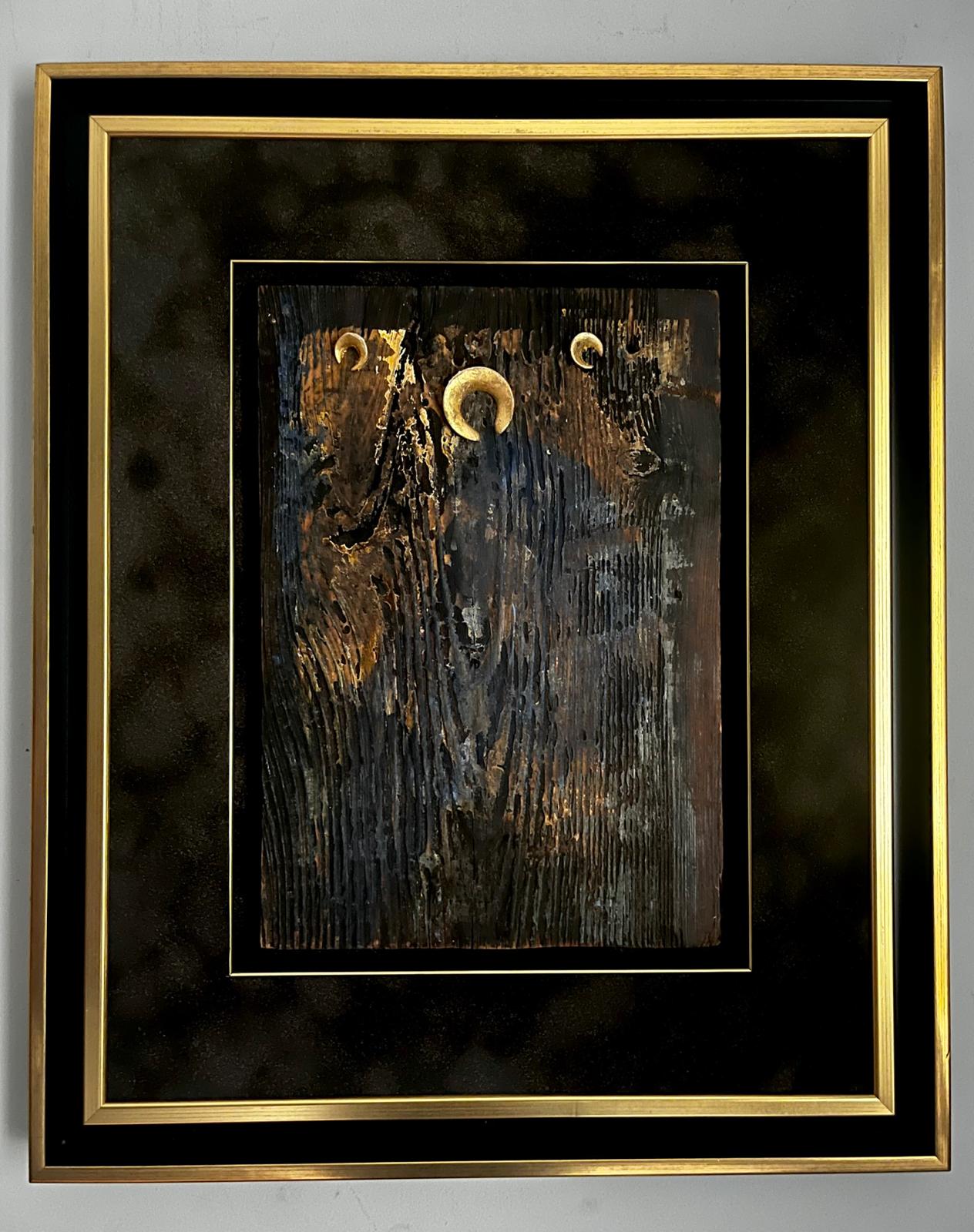 MAŁGORZATA DAWIDIUK 'Ikona Światło III' Stara Deska, 28x19cm