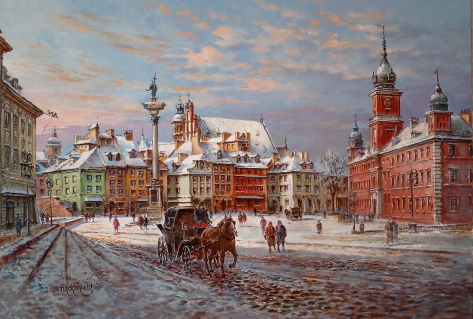 WITOLD HACKENBERG 'Warszawa', olej, płótno, 50x70cm