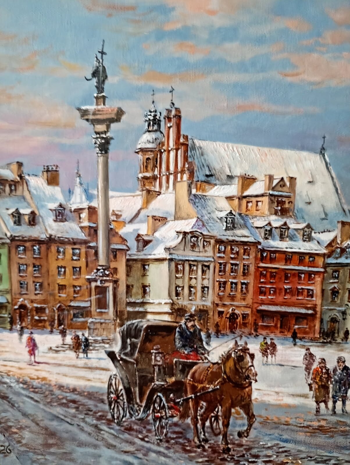 WITOLD HACKENBERG 'Warszawa', olej, płótno, 50x70cm - obrazek 2