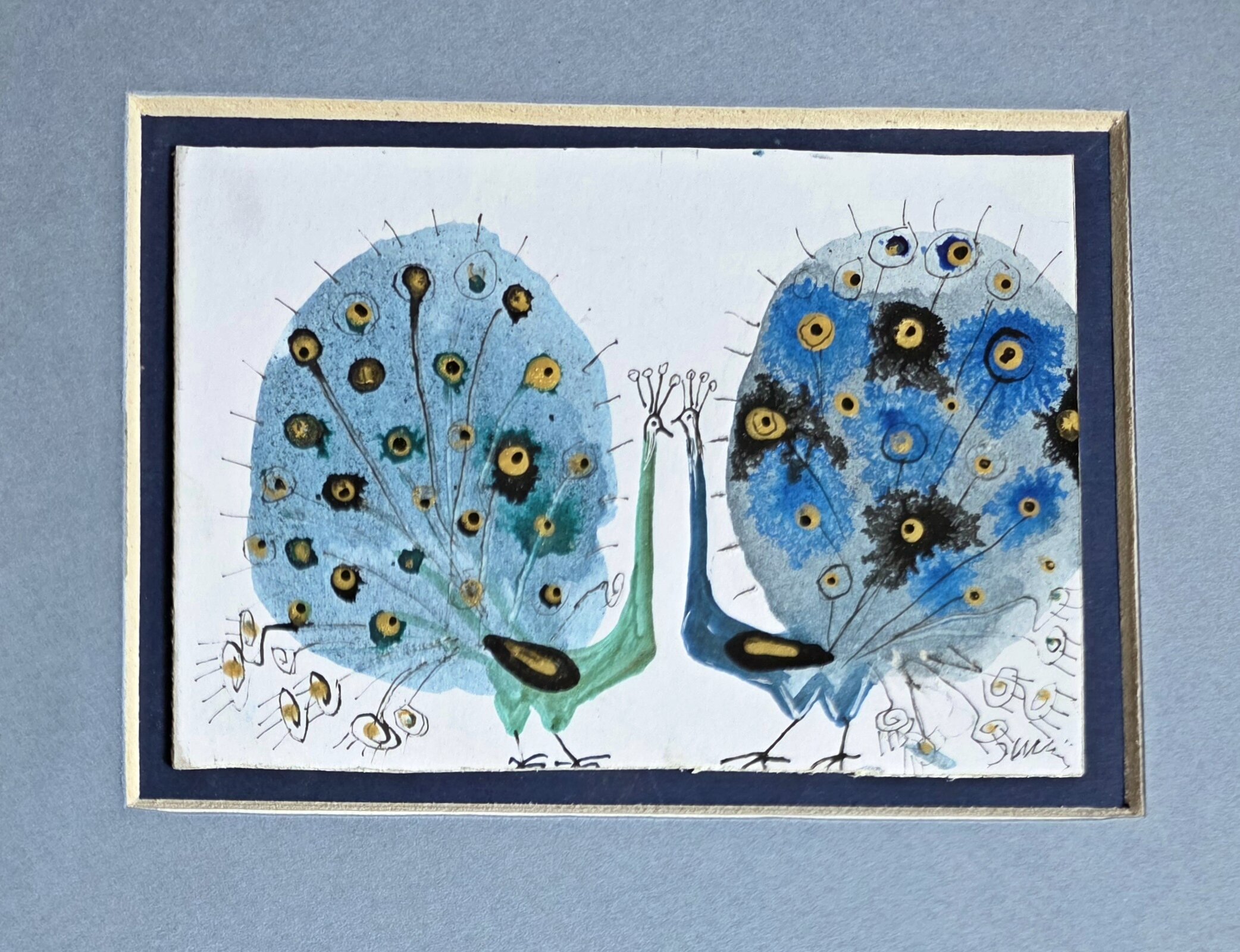 JÓZEF WILKOŃ 'Pawie oczko' technika własna, 9x12,5cm