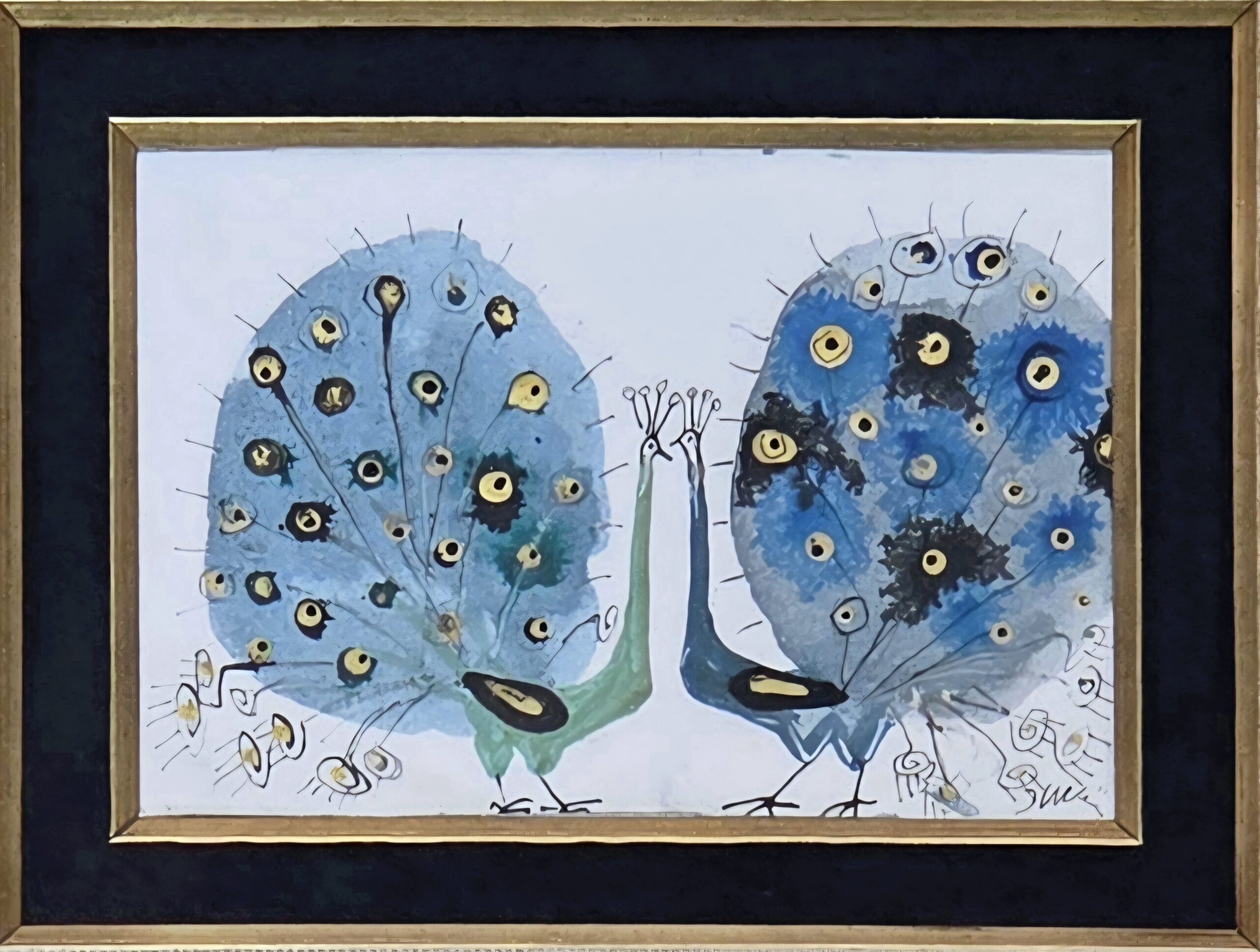 JÓZEF WILKOŃ 'Pawie oczko' technika własna, 9x12,5cm