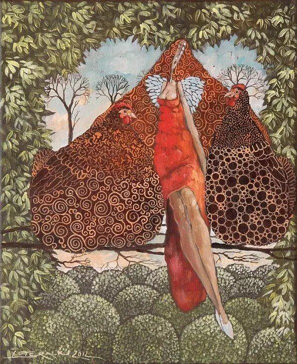 JAROSŁAW LUTERACKI 'Skrzydła u ramion' 2012, akryl, płótno, 33x27cm