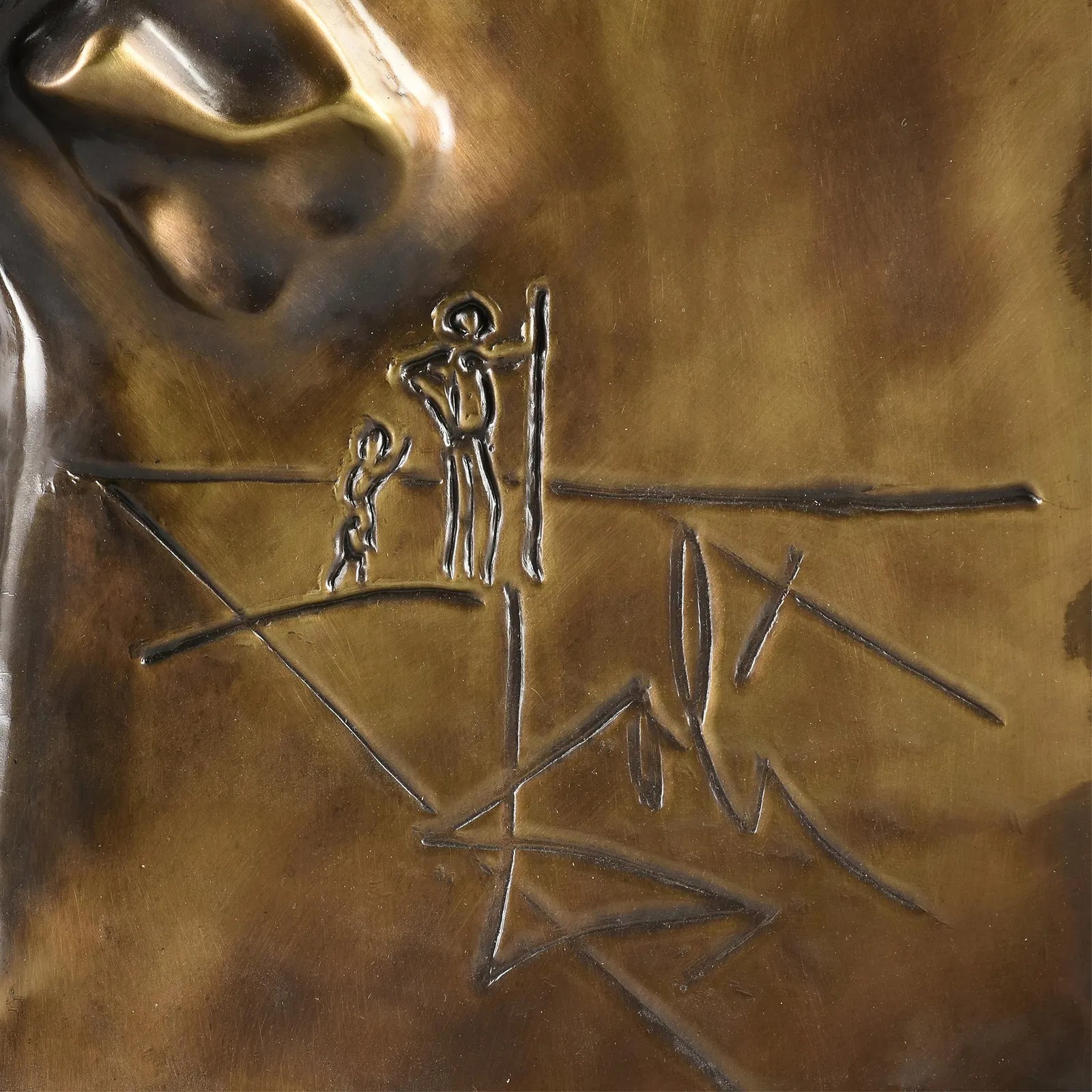 SALVADOR DALI 'Chrystus św. Jana od Krzyża', wytłoczona płaskorzeźba z pełnego brązu, 81,5x49,5cm - obrazek 3