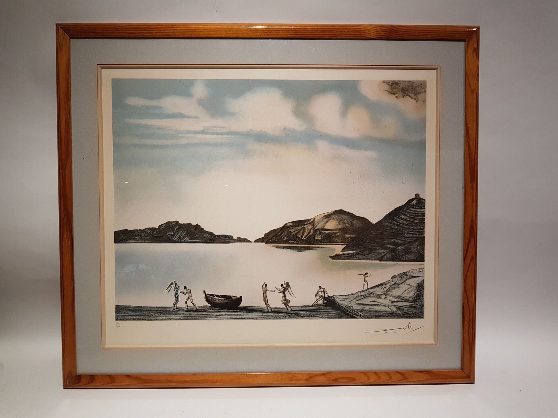 SALVADOR DALI 'Z cyklu 'L'ange de Port Lligat (Anioł z Port Ligat), 1952', litografia barwna, papier, 70x98cm