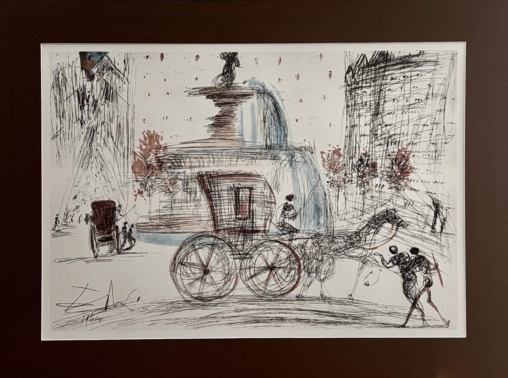 SALVADOR DALI 'Z cyklu 'New York City Suite' 1975, Litografia, papier, 38x64cm