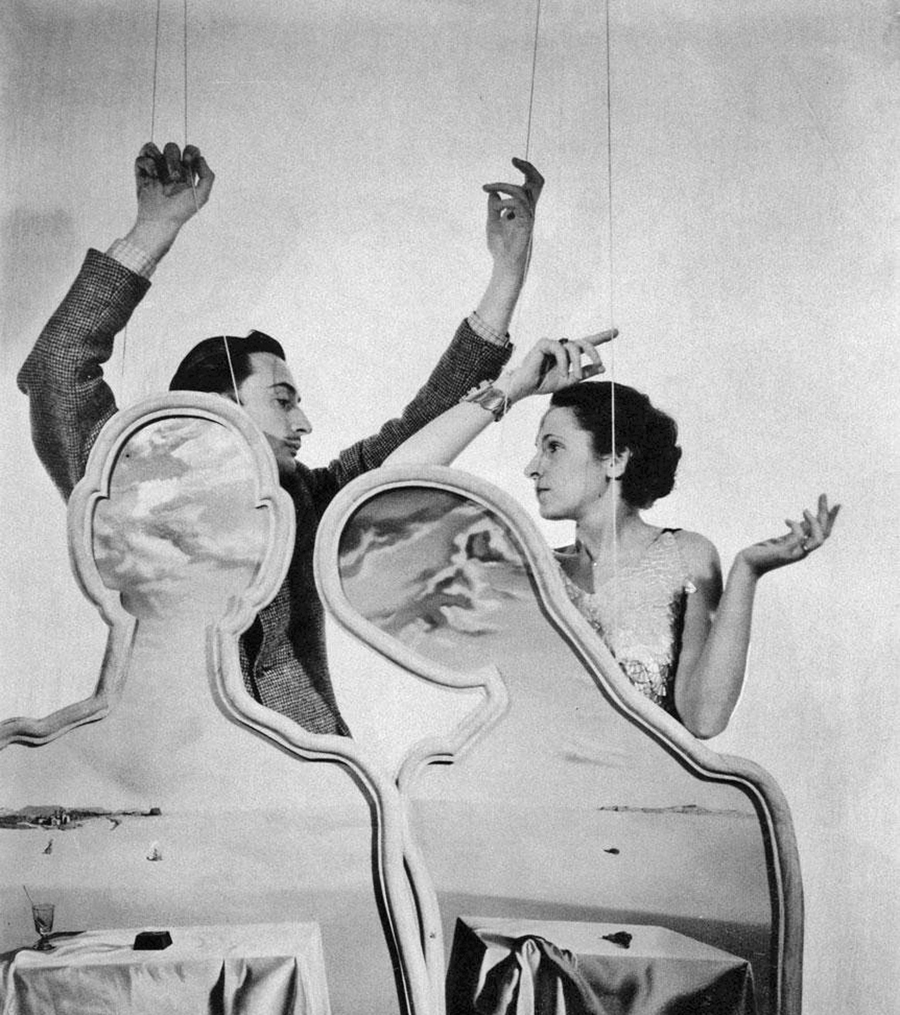 SALVADOR DALI 'Para z głowami pełnymi chmur' Dyptyk, granolitografia w 14 kolorach, 118x86cm - obrazek 3