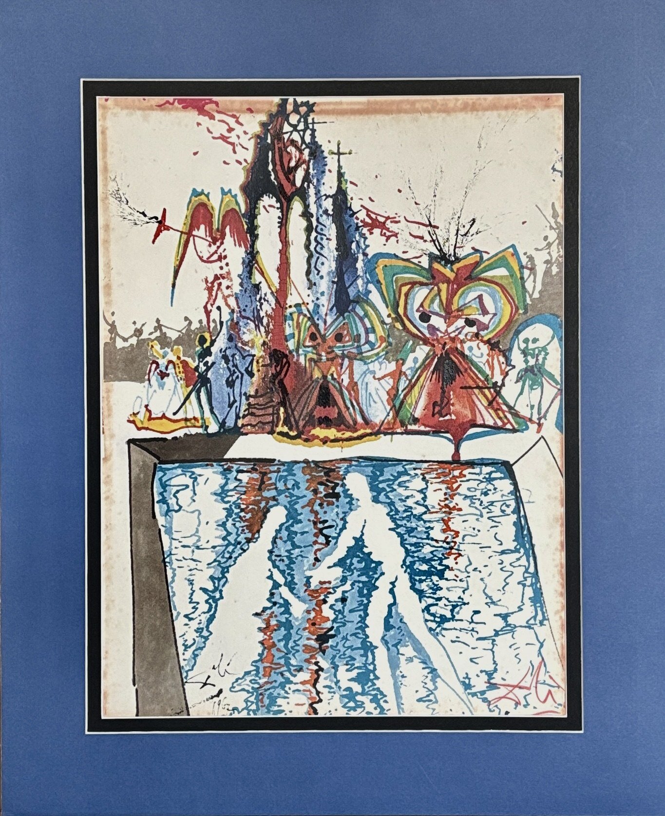 SALVADOR DALI 'Romeo i Julia,1975' litografia, papier 42x31cm