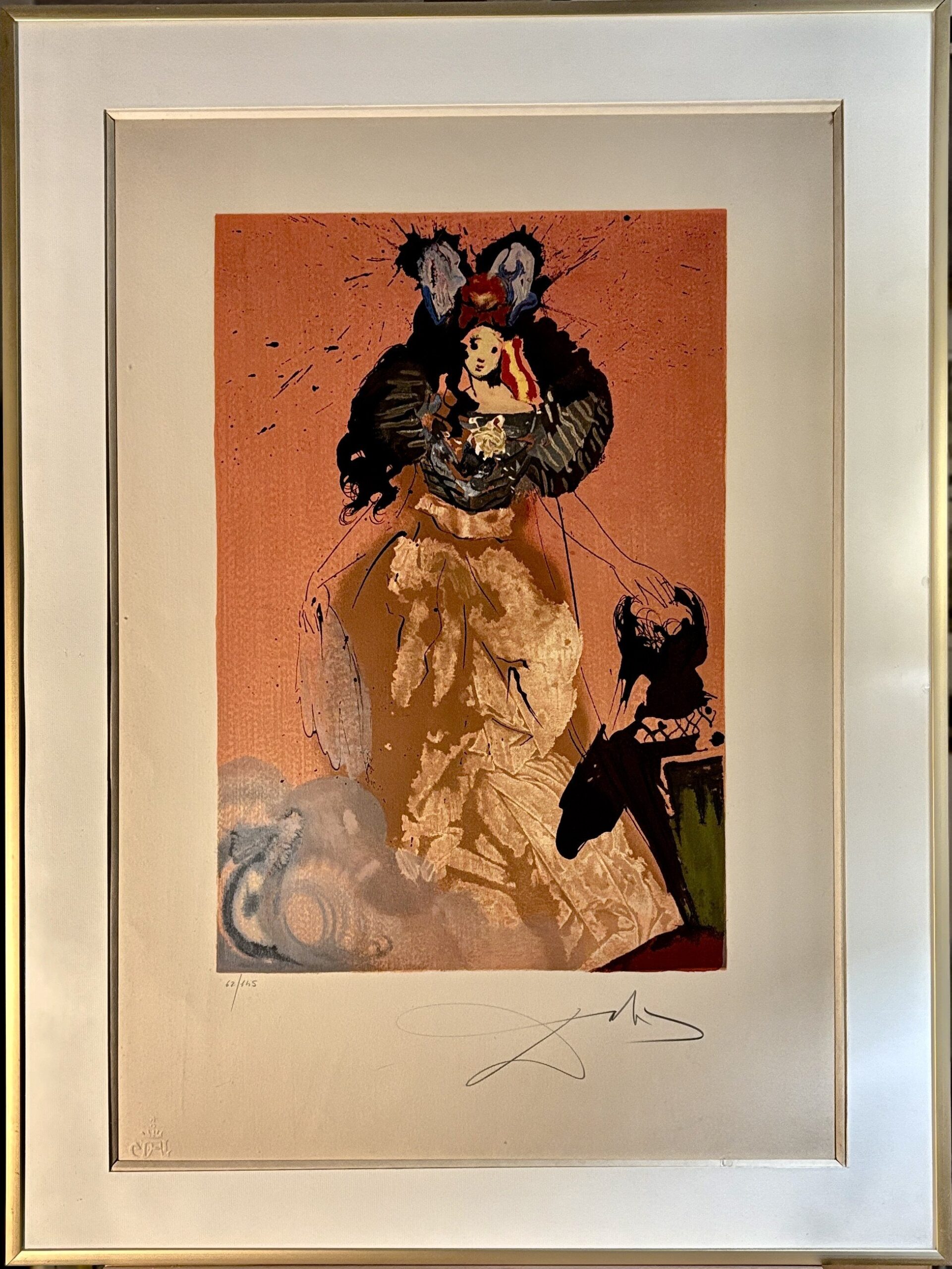SALVADOR DALI 'Dulcinea 1971 (1964)' barwna litografia, 48x66cm
