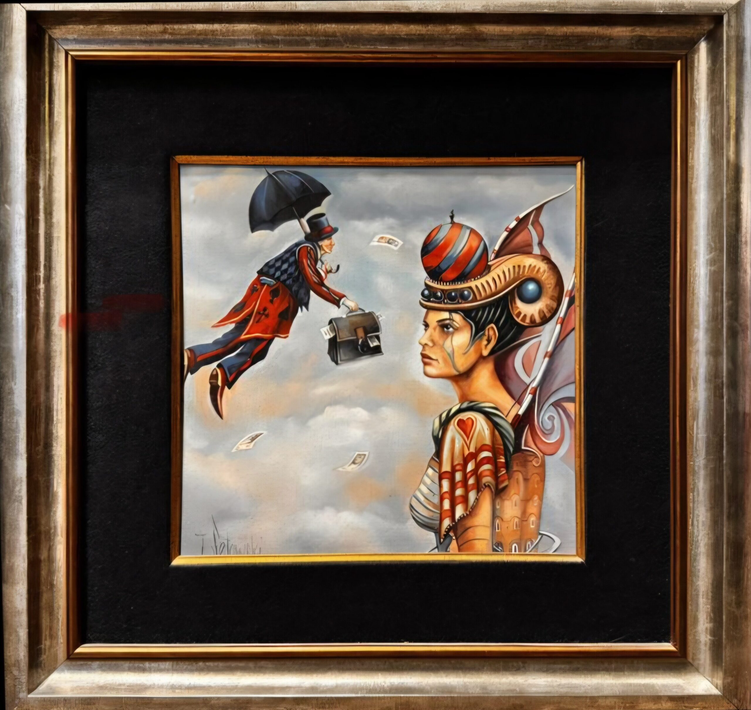 TOMASZ SĘTOWSKI 'Nadejście dobrych wiadomości' 2010, olej, płótno, 30x30cm