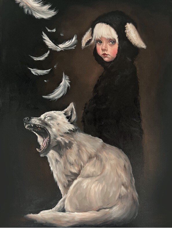 BARBARA KIECA, 'Obrońca', akryl, olej, płótno, 80x60cm