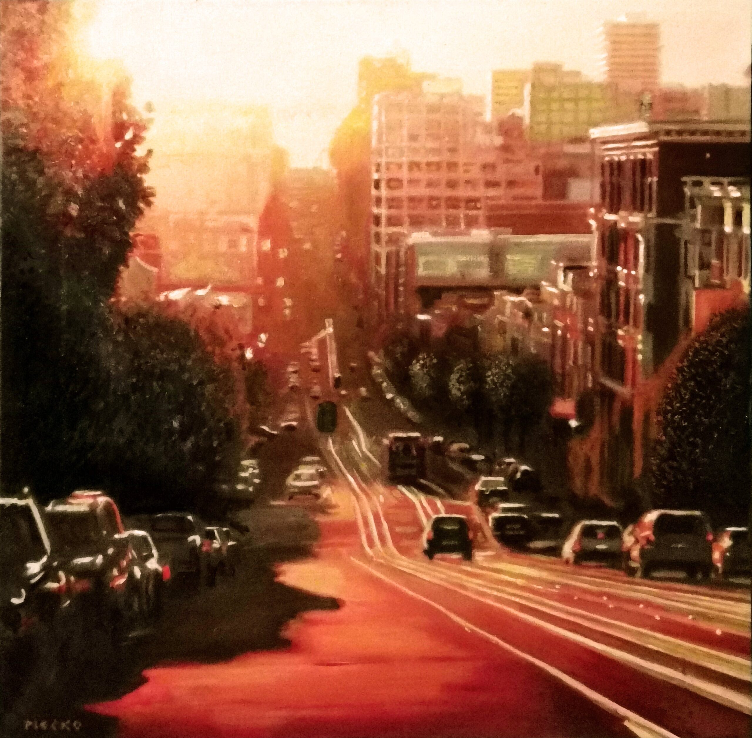 PIOTR PIECKO 'California sunset' akryl, płótno, 50x50cm