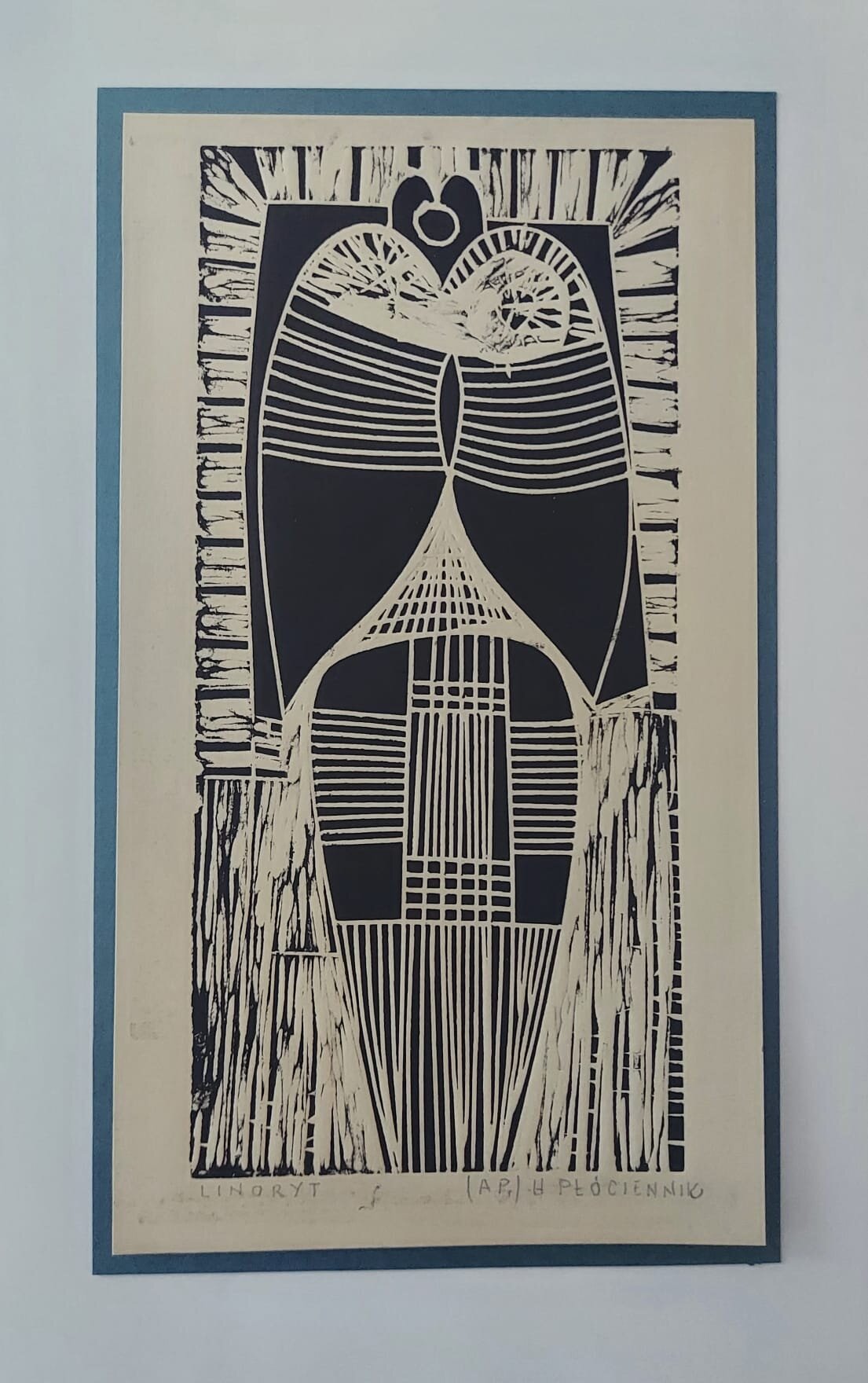 HENRYK PŁÓCIENNIK 'Linoryt, lata 60' 28,5 x 13,5 cm