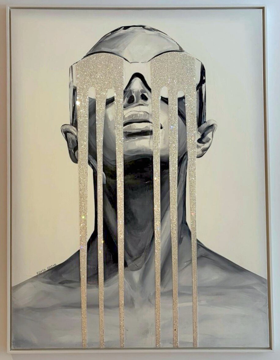 EDYTA GRZYB 'Flowing Crystals' 2018 akryl, płótno 140x100cm