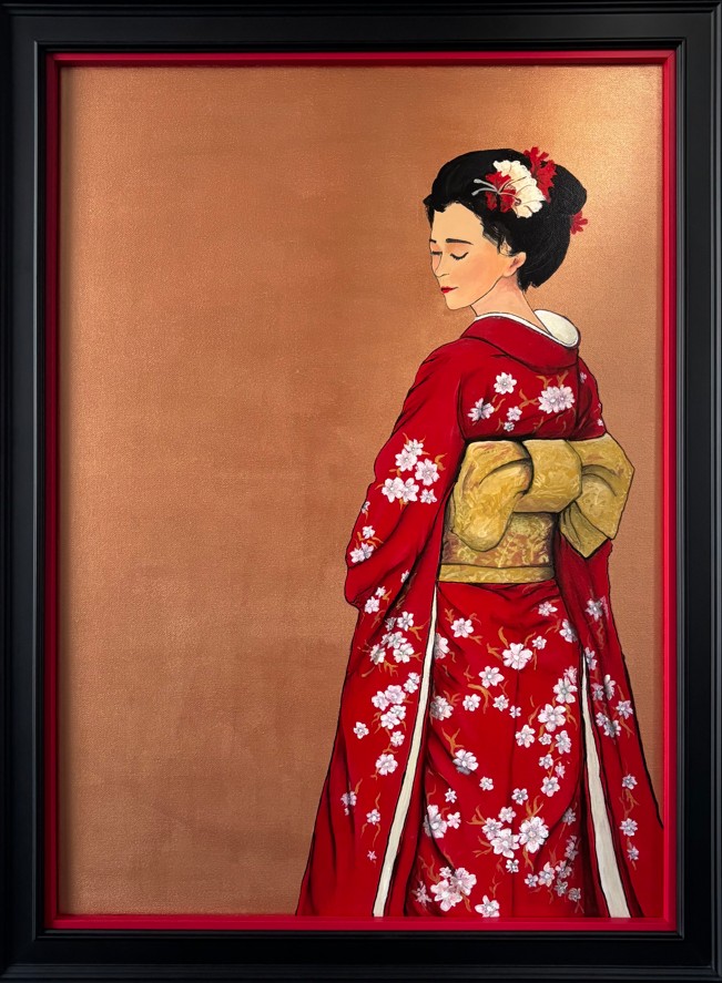 MICHAŁ GŁOWACKI 'Gejsza' akryl, płótno, 70x50cm