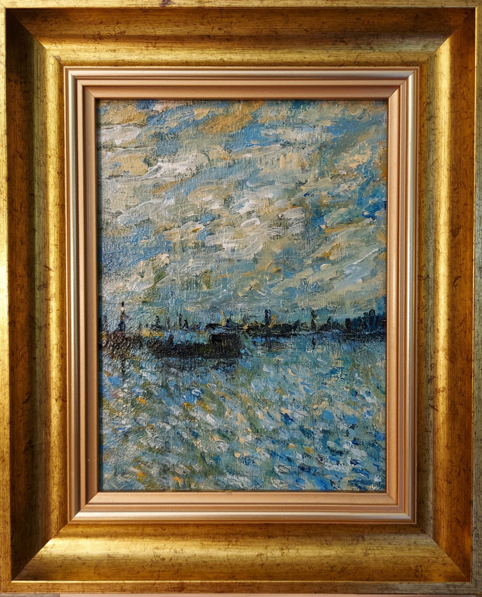 KRZYSZTOF GOCEK 'Impresja' olej, akryl, tektura, 24×18cm