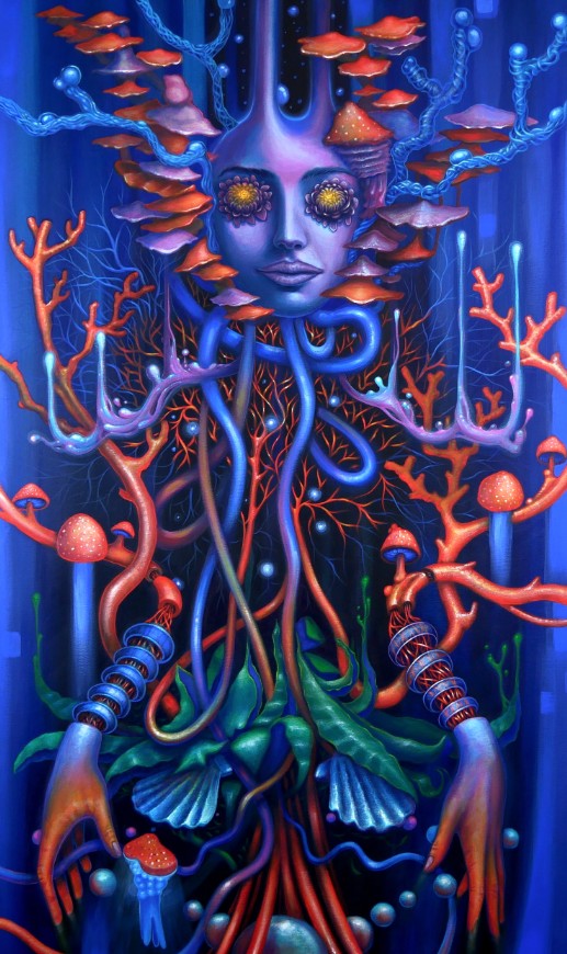 KAMIL JAKÓBCZAK 'Botanika' akryl, płótno, 100x60cm