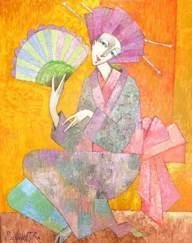 JAN BONAVENTURA-OSTROWSKI 'Maiko' olej, płótno 100x80cm