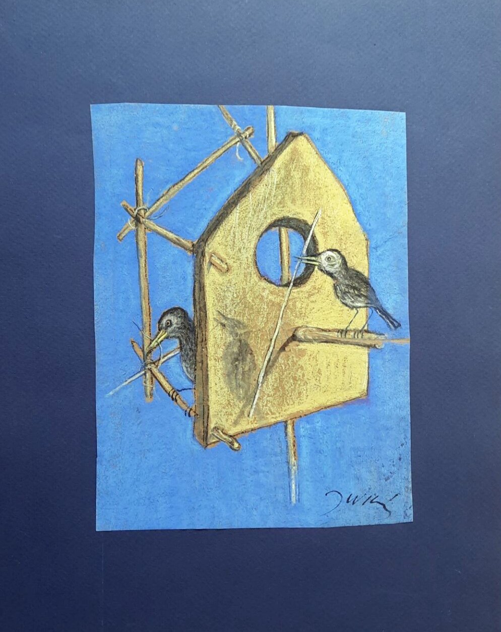 JÓZEF WILKOŃ 'Drozdy' Ilustracja do książki, technika własna, 20x15cm