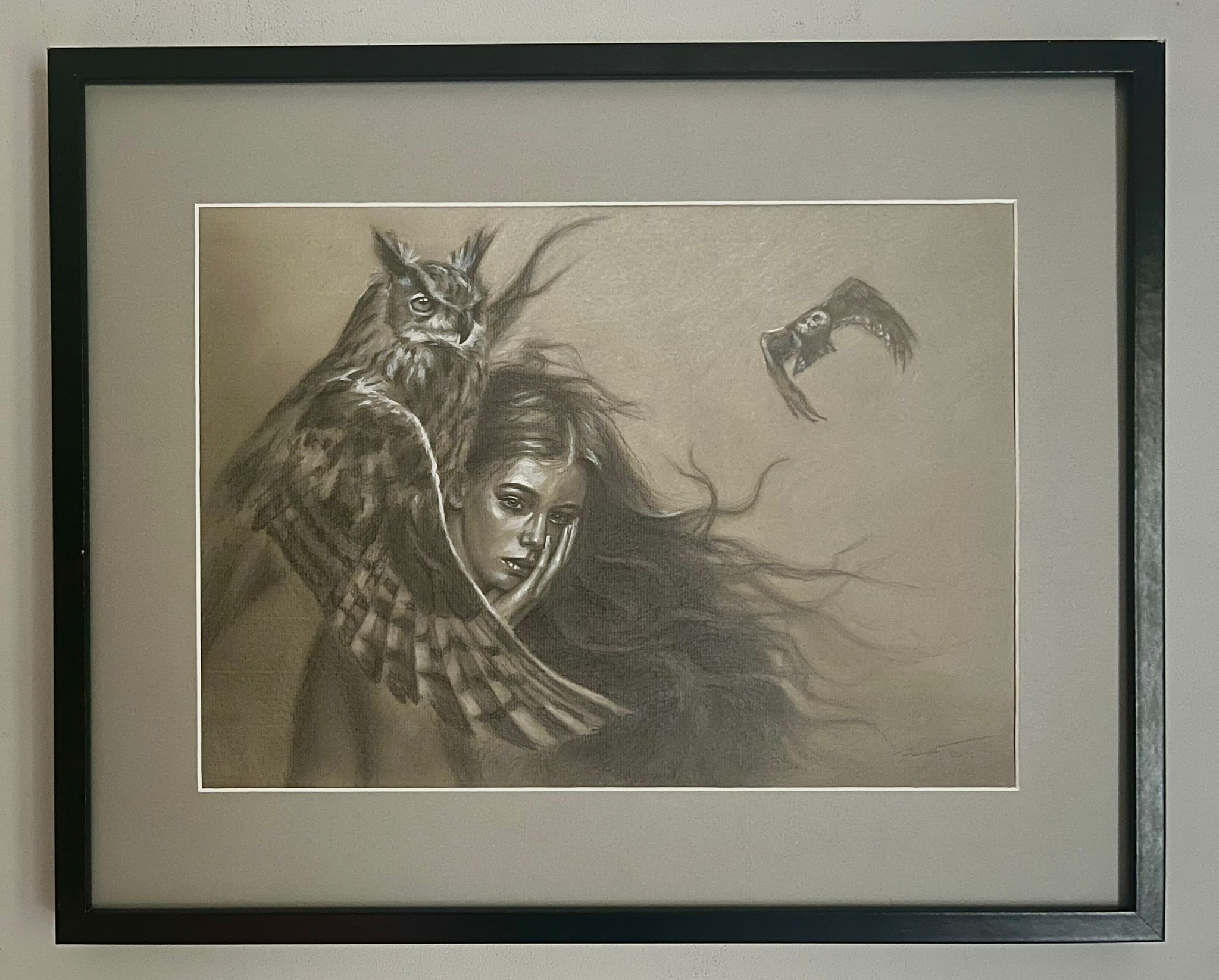 PAWEŁ KARDIS 'Sowy', ołówek, 30x40cm