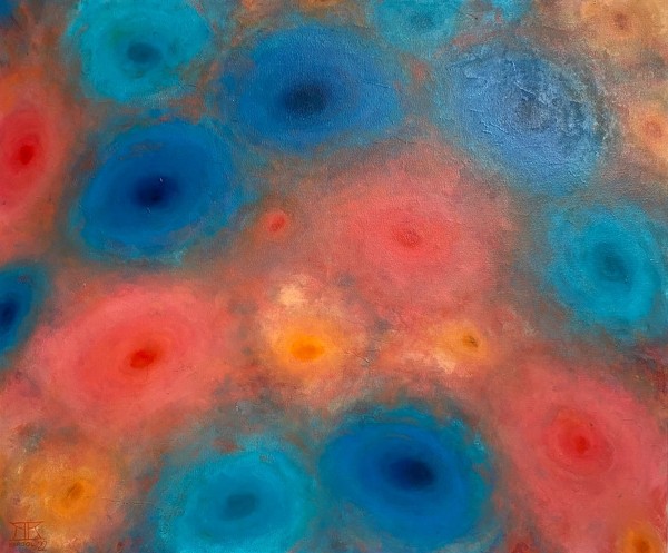 KRZYSZTOF KARGOL 'Konstelacja kolorów' 2022  akryl, płótno 100x120cm