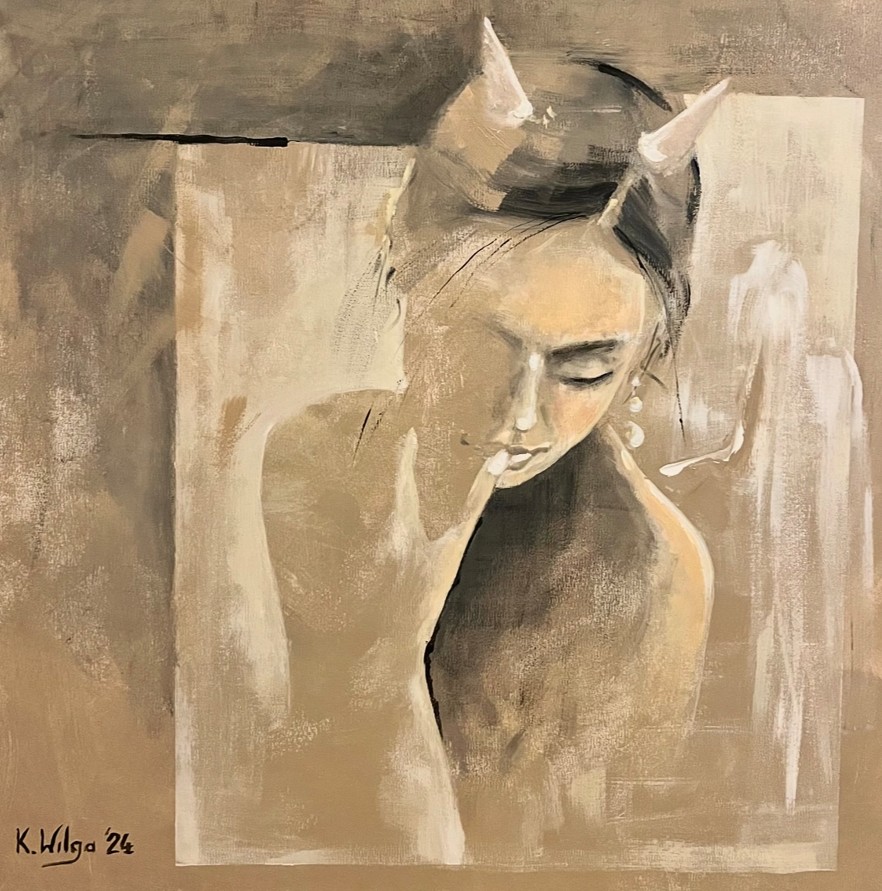 KATARZYNA WILGA 'SACRUM SILENTIUM' olej, płótno, 80x80cm