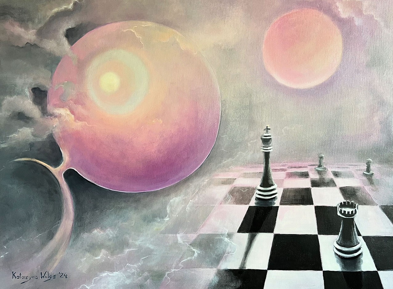 KATARZYNA WILGA 'Szachista' olej, płótno, 60x80cm