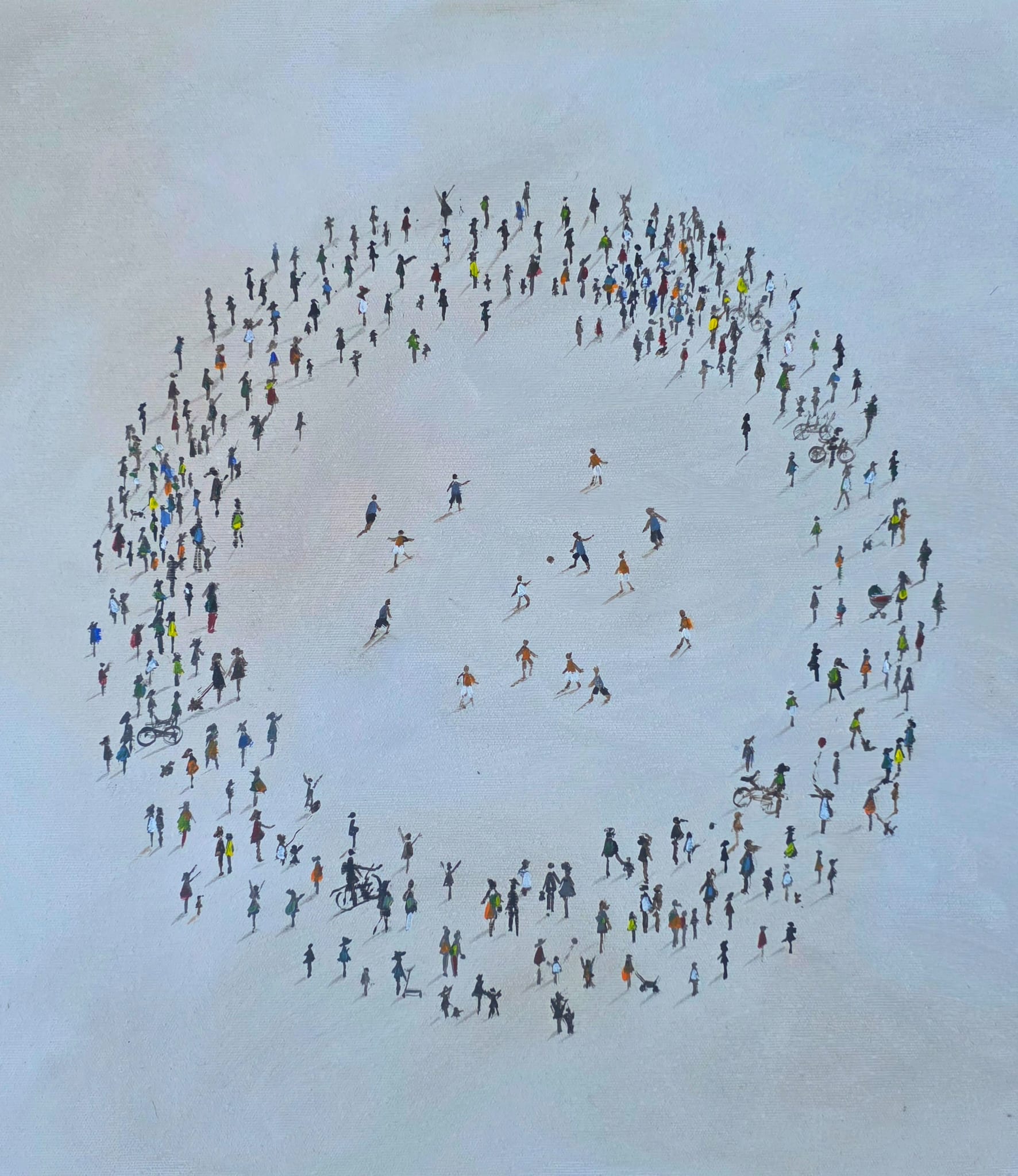 MONIKA LIBELUTA, 'Wylogowani' akryl, płótno, 50x50cm