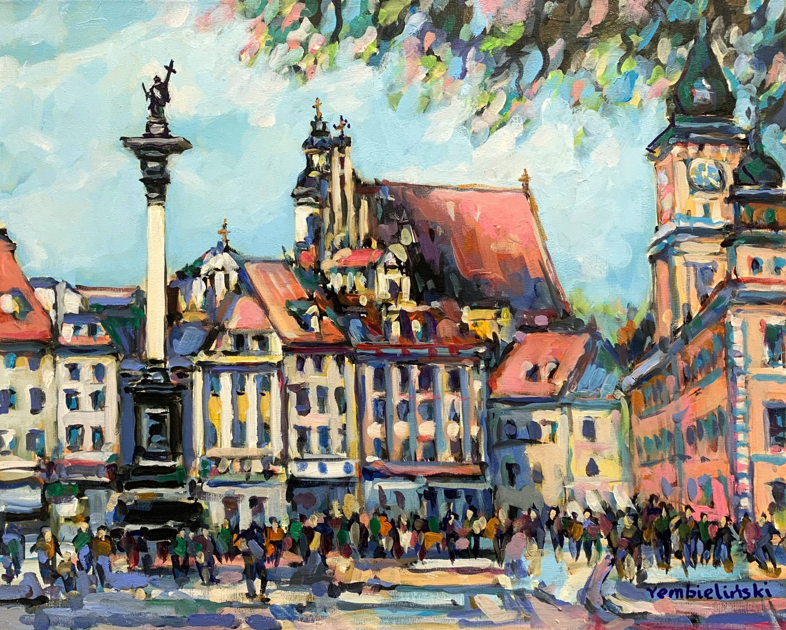 PIOTR REMBIELIŃSKI 'Warszawa', akryl płótno, 40x50cm, 2025