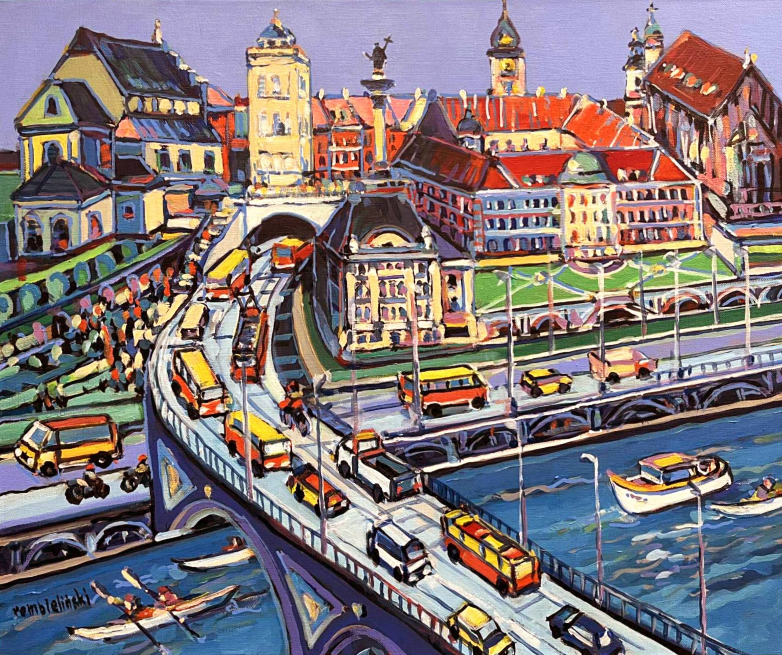 PIOTR REMBIELIŃSKI 'Warszawa', akryl płótno, 50x60cm, 2025
