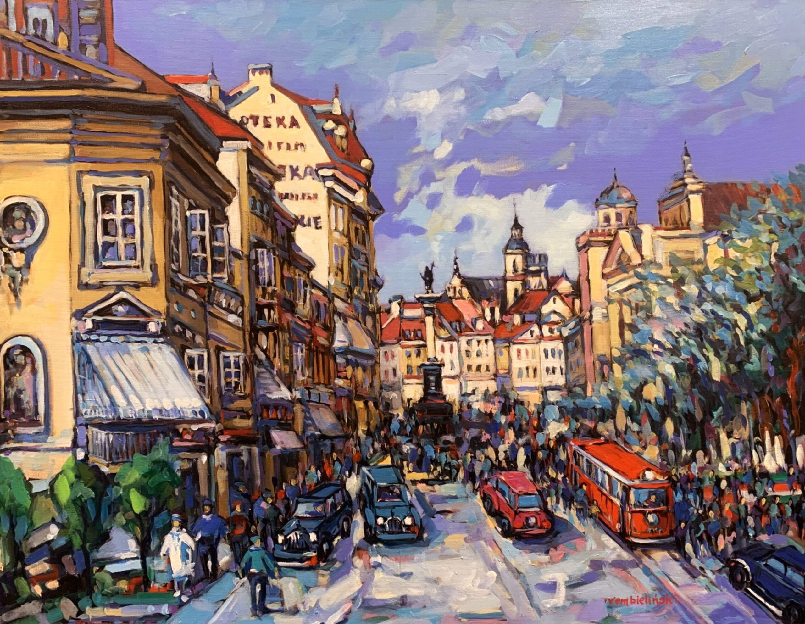 PIOTR REMBIELIŃSKI 'Warszawa', akryl płótno, 70x100cm, 2025