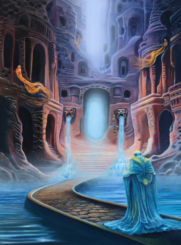 KRZYSZTOF PŁONKA 'Elizjum' olej, płyta, 140x103cm